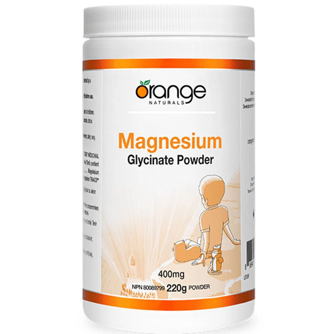 Orange Naturals Magnesium Glycinate Powder 400mg, 220g - Image 2