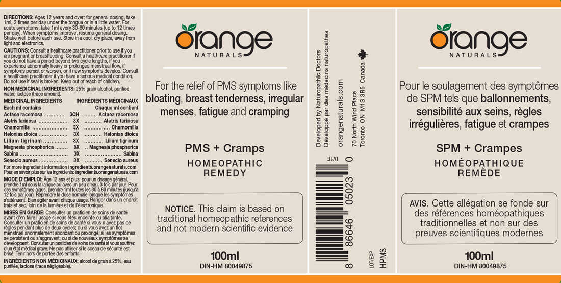Orange Naturals PMS+Cramps Homeopathic Remedy, 100ml - Image 2
