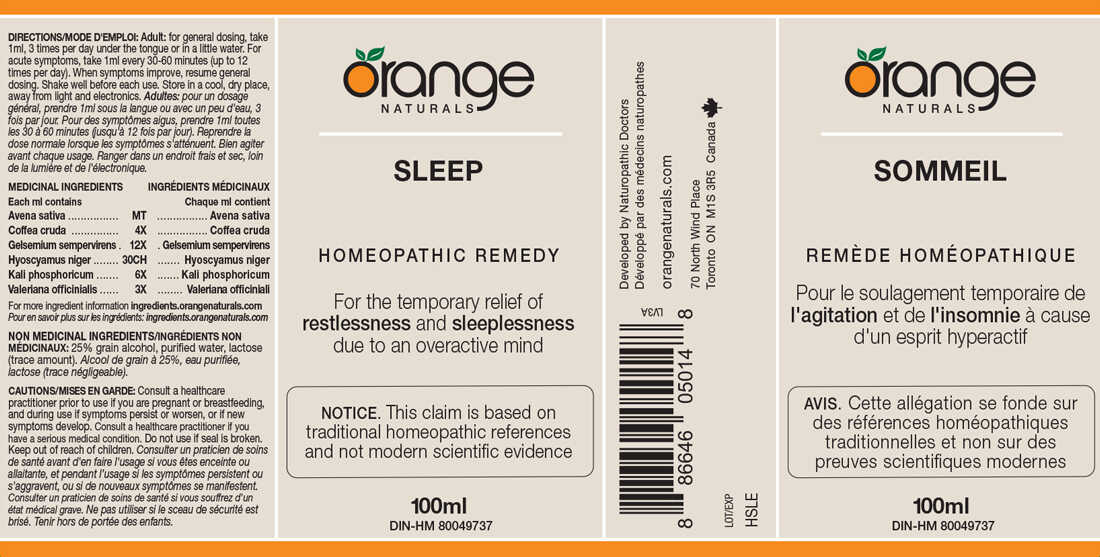 Orange Naturals Sleep Homeopathic Remedy, 100ml - Image 2
