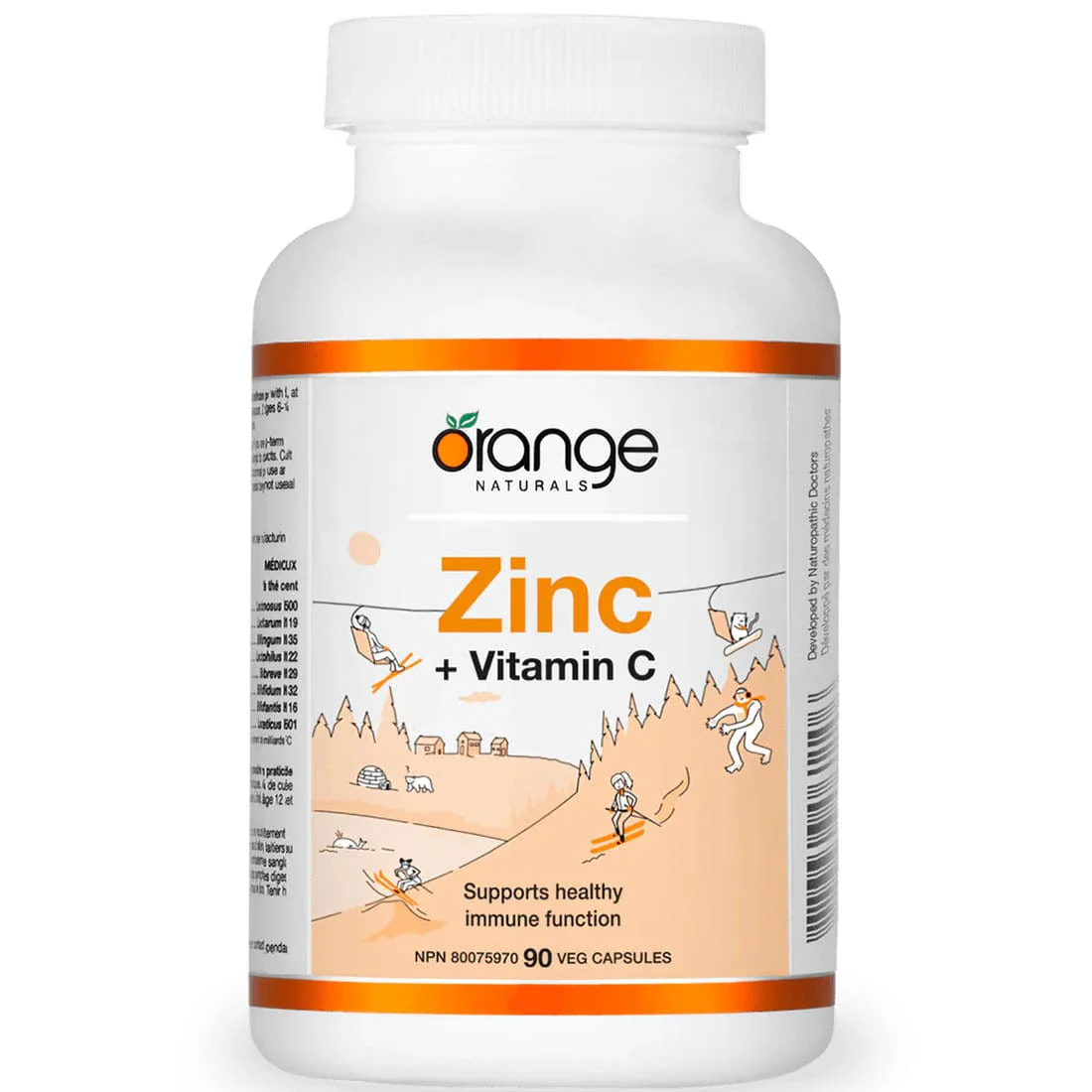 Orange Naturals Zinc Citrate 50mg with Vitamin C, 90 Capsules