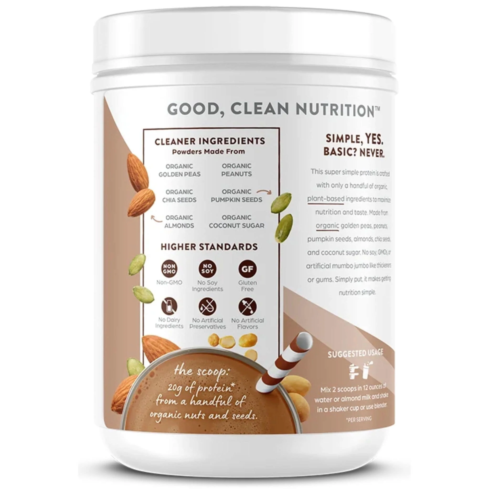 Orgain Simple Organic Protein Powder, 20g of Plant-Based Protein, 567g - Image 3