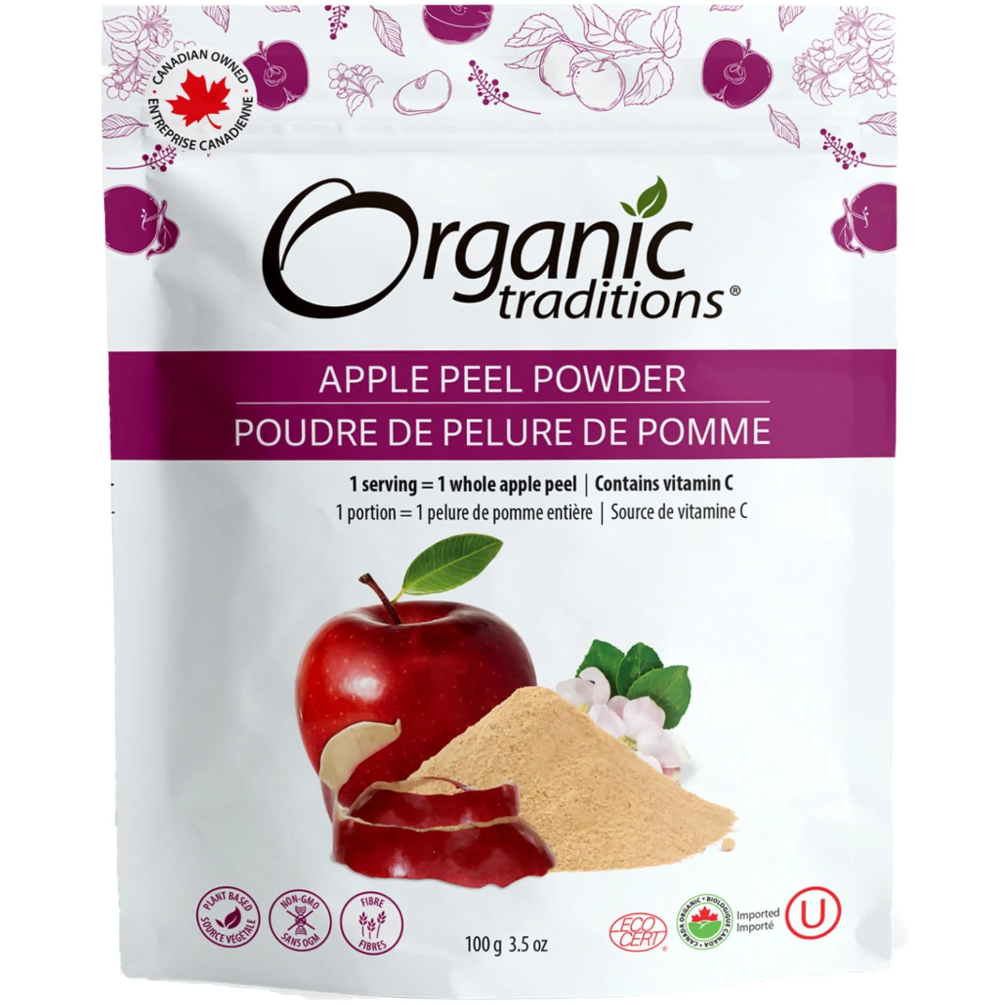 Organic Traditions Apple Peel Powder, 100g