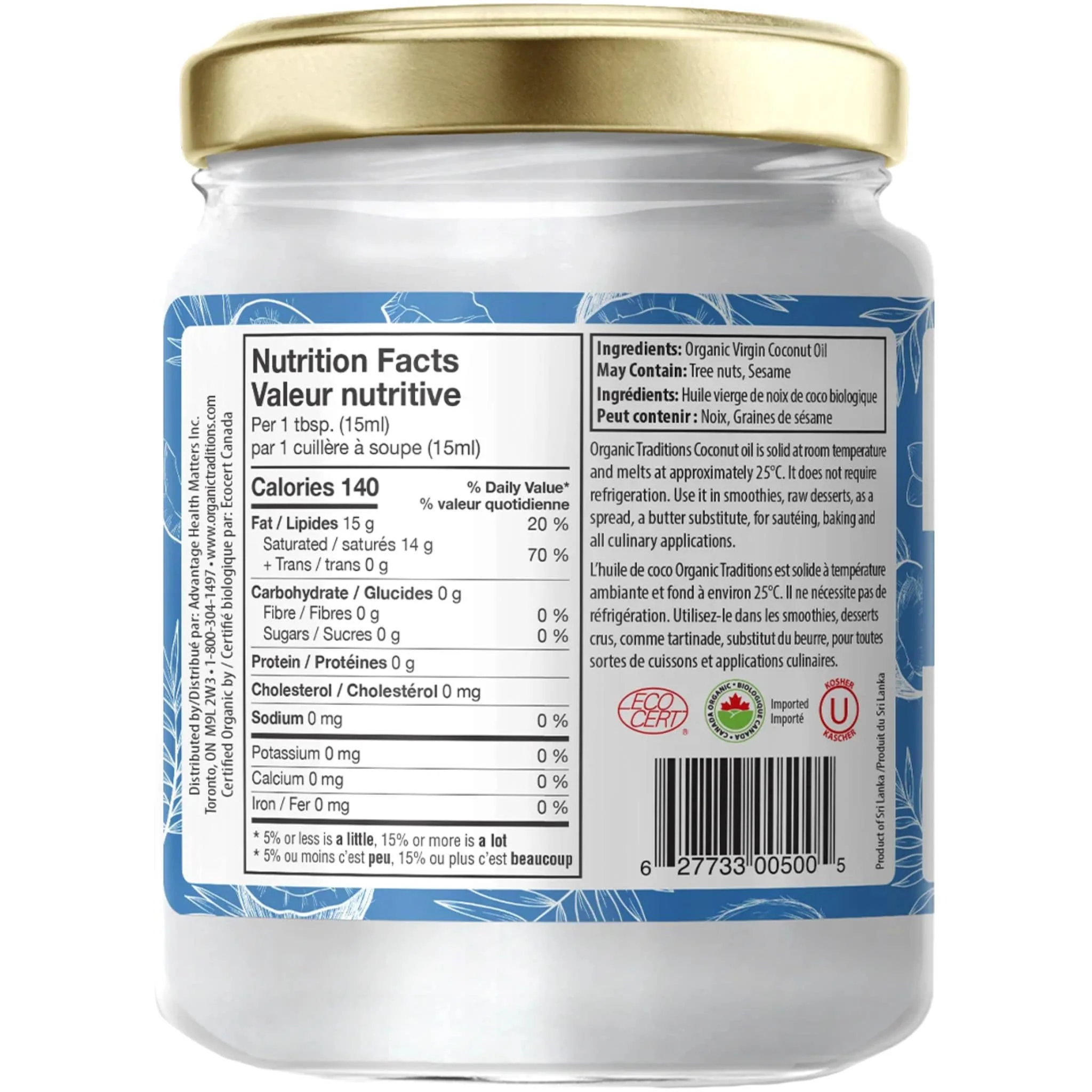 Organic Traditions Raw Coconut Oil, 100% Pure Virgin Organic Coconut Oil, Unrefined, Artisan Cold Pressed - Image 2