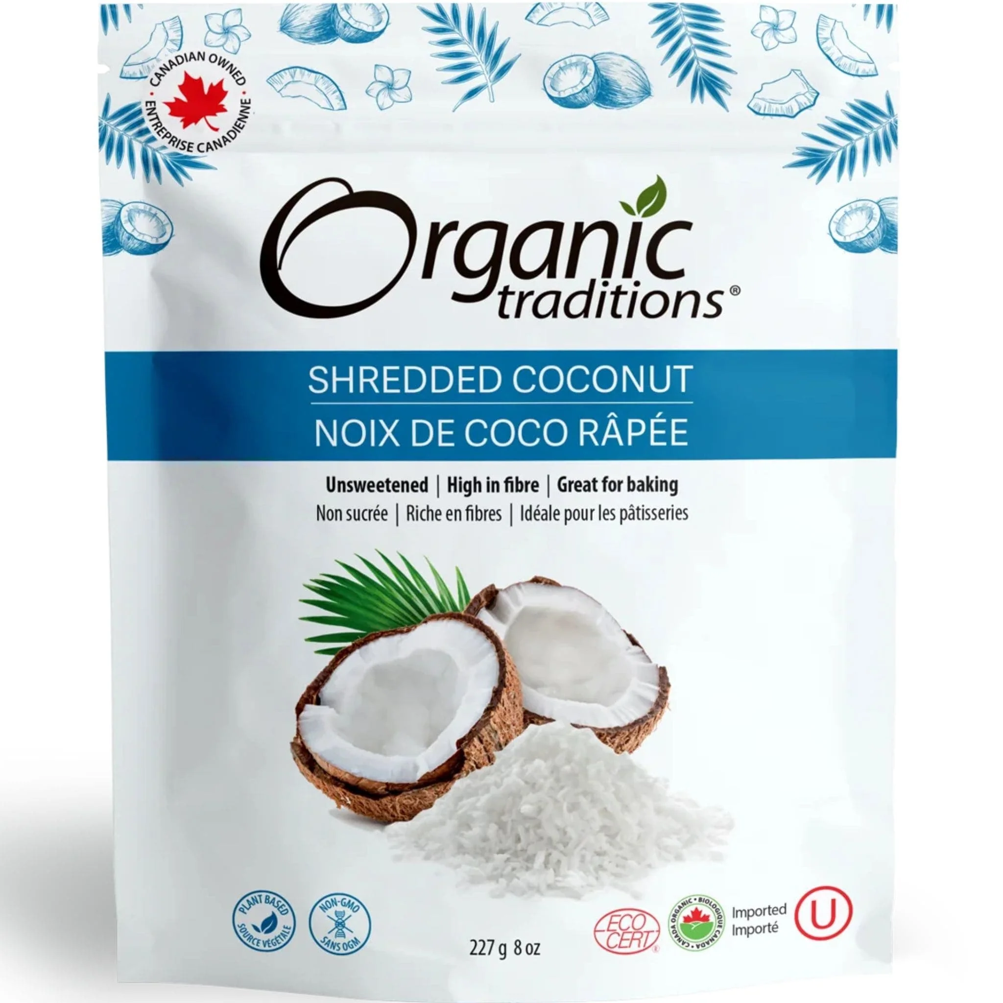 Organic Traditions Organic Shredded Coconut, 190g