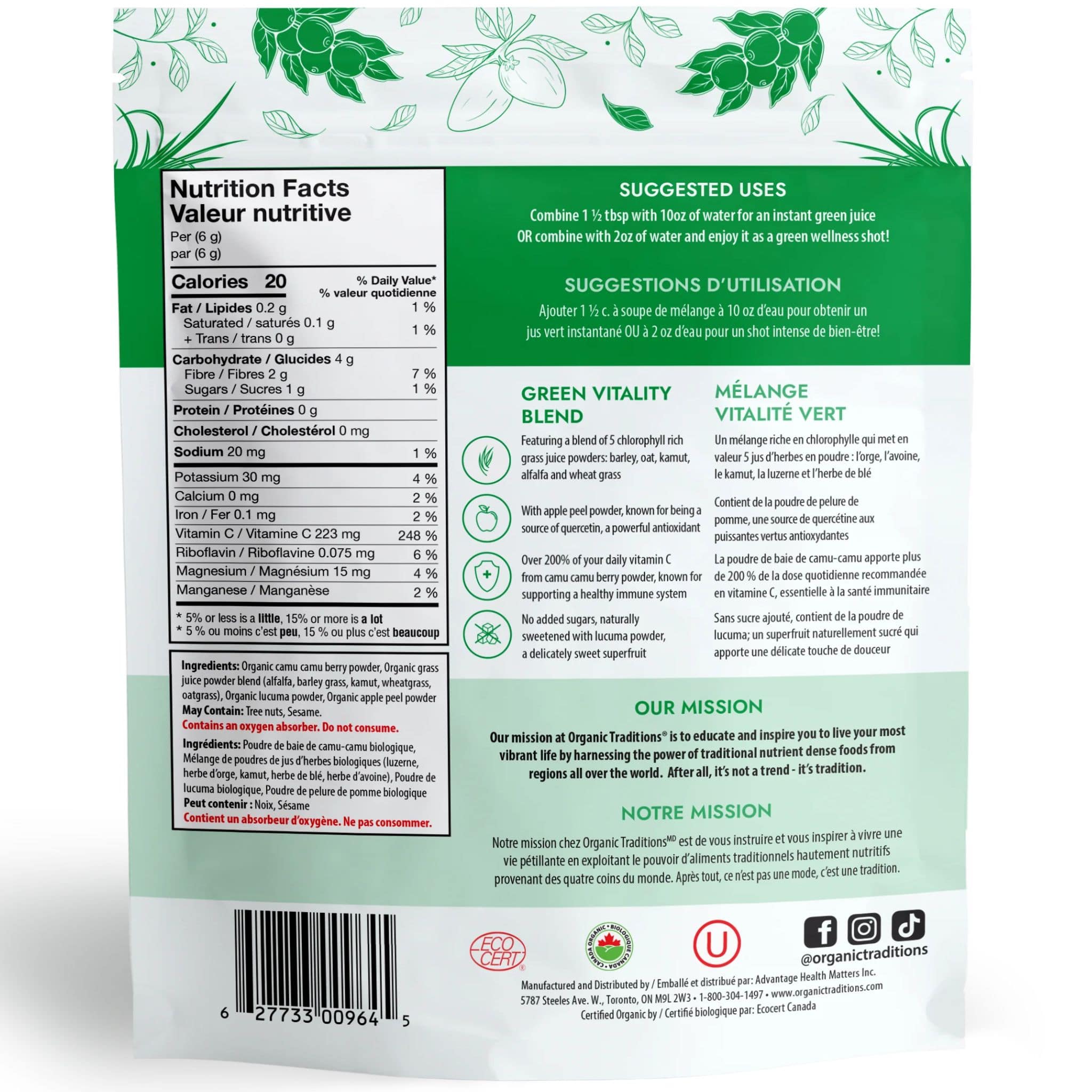 Organic Traditions Green Vitality Blend, 120 g - Image 2