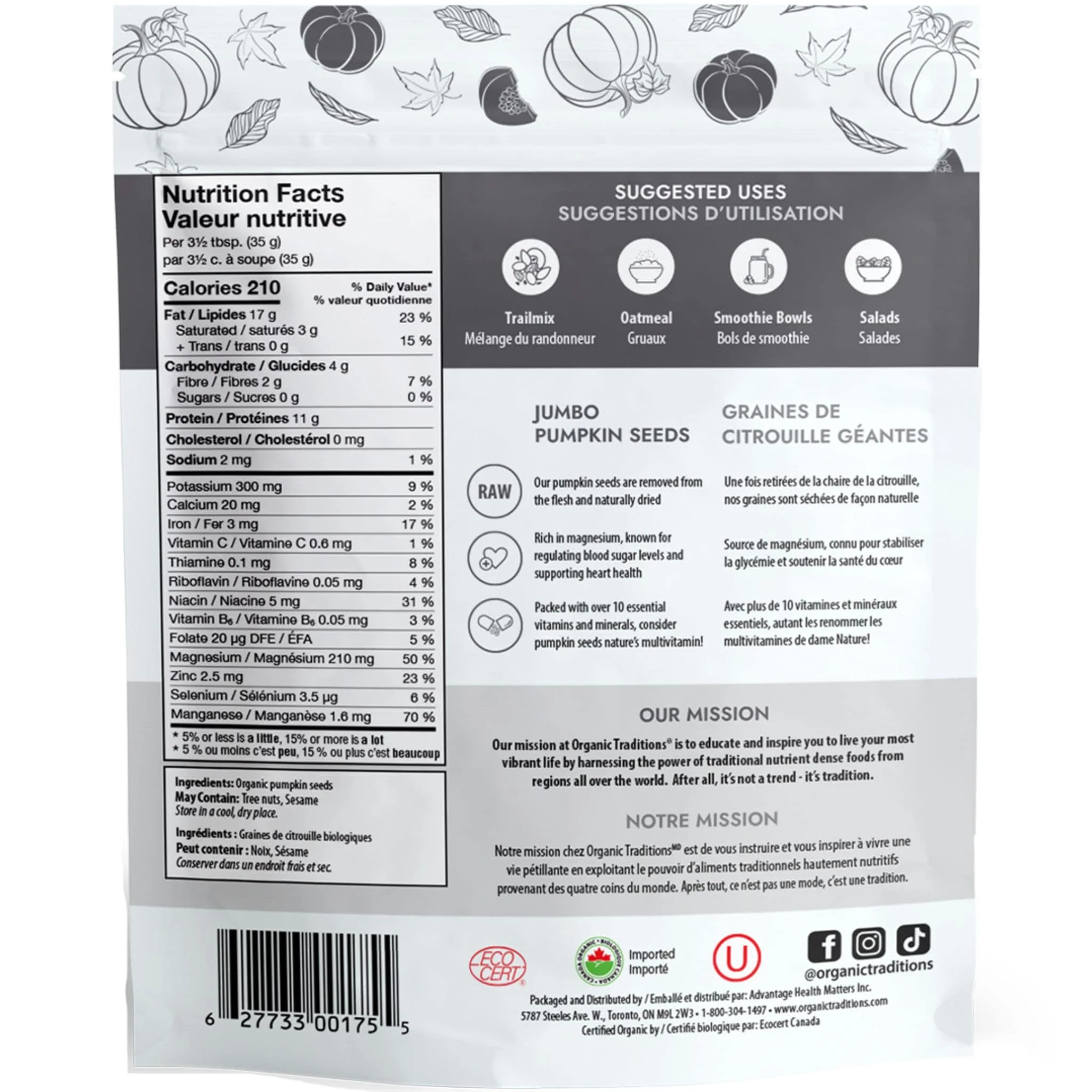 Organic Traditions Jumbo Pumpkin Seeds - Image 2