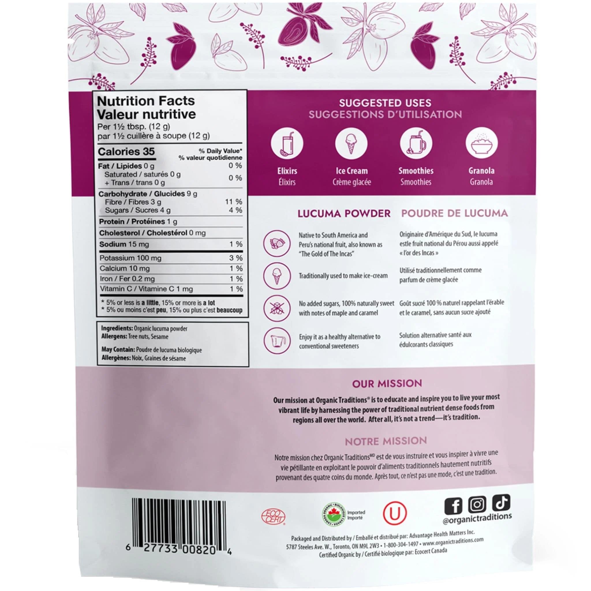 Organic Traditions Lucuma Powder, 200g - Image 2