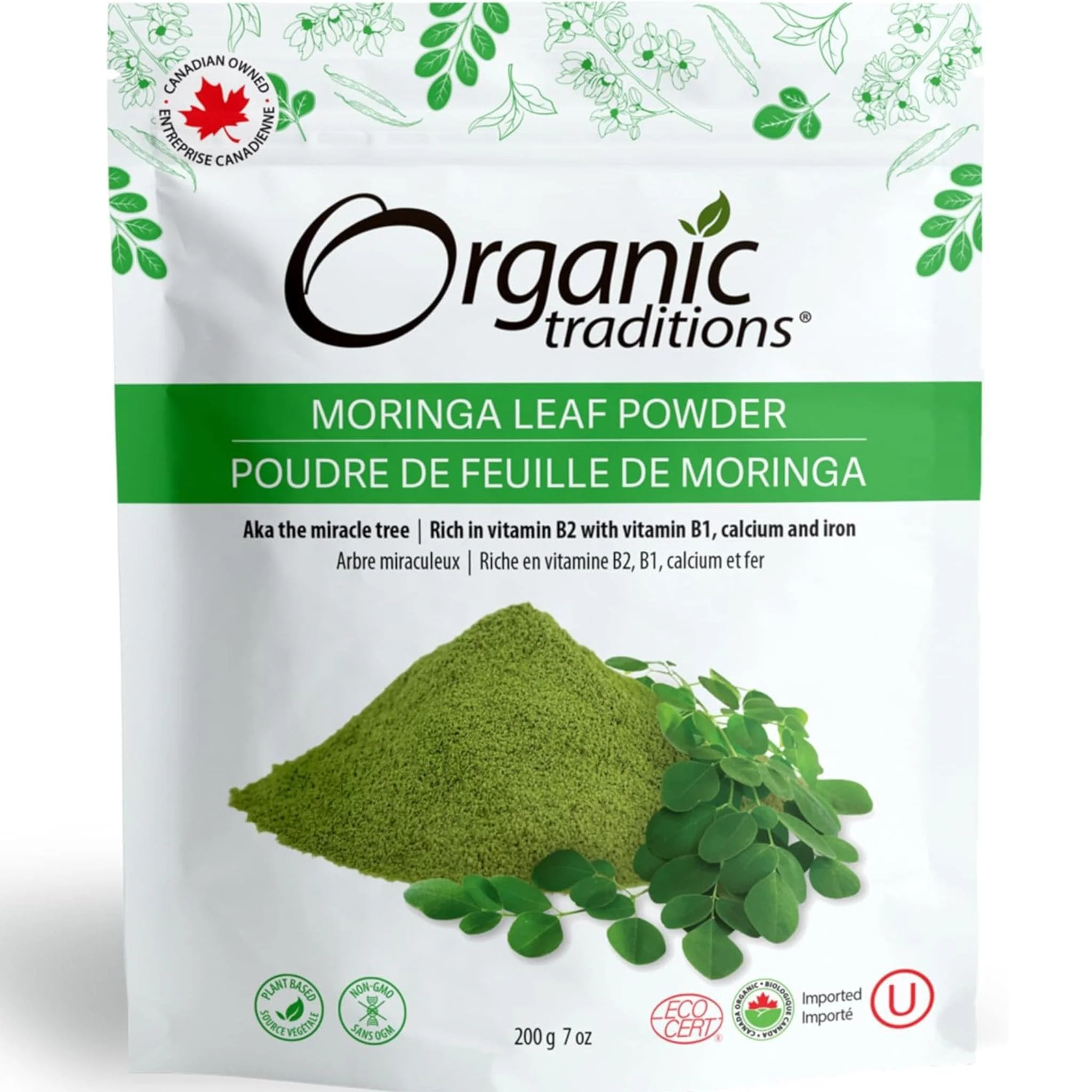 Organic Traditions Moringa Leaf Powder, 200g