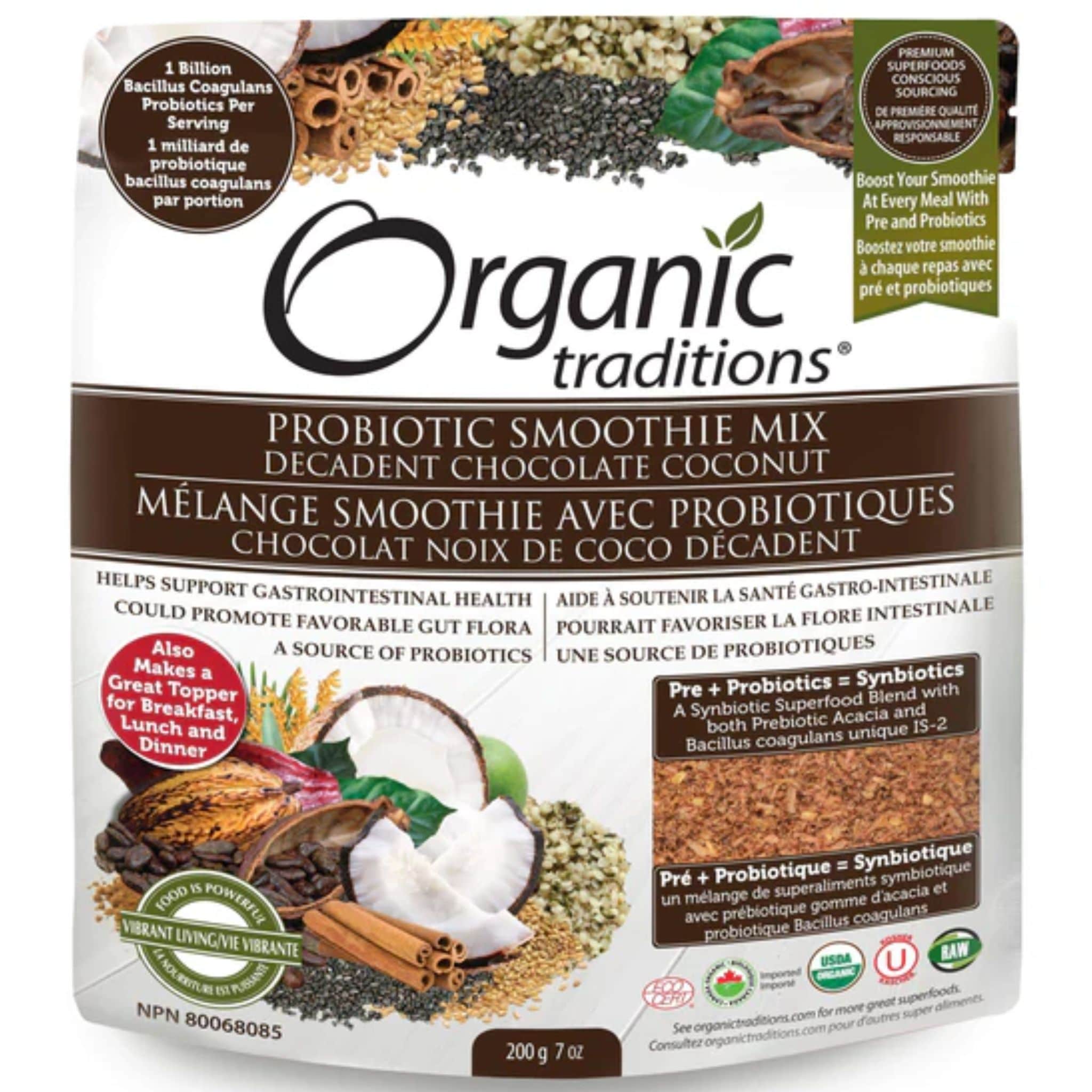 Organic Traditions Probiotic Smoothie Mix, 200g