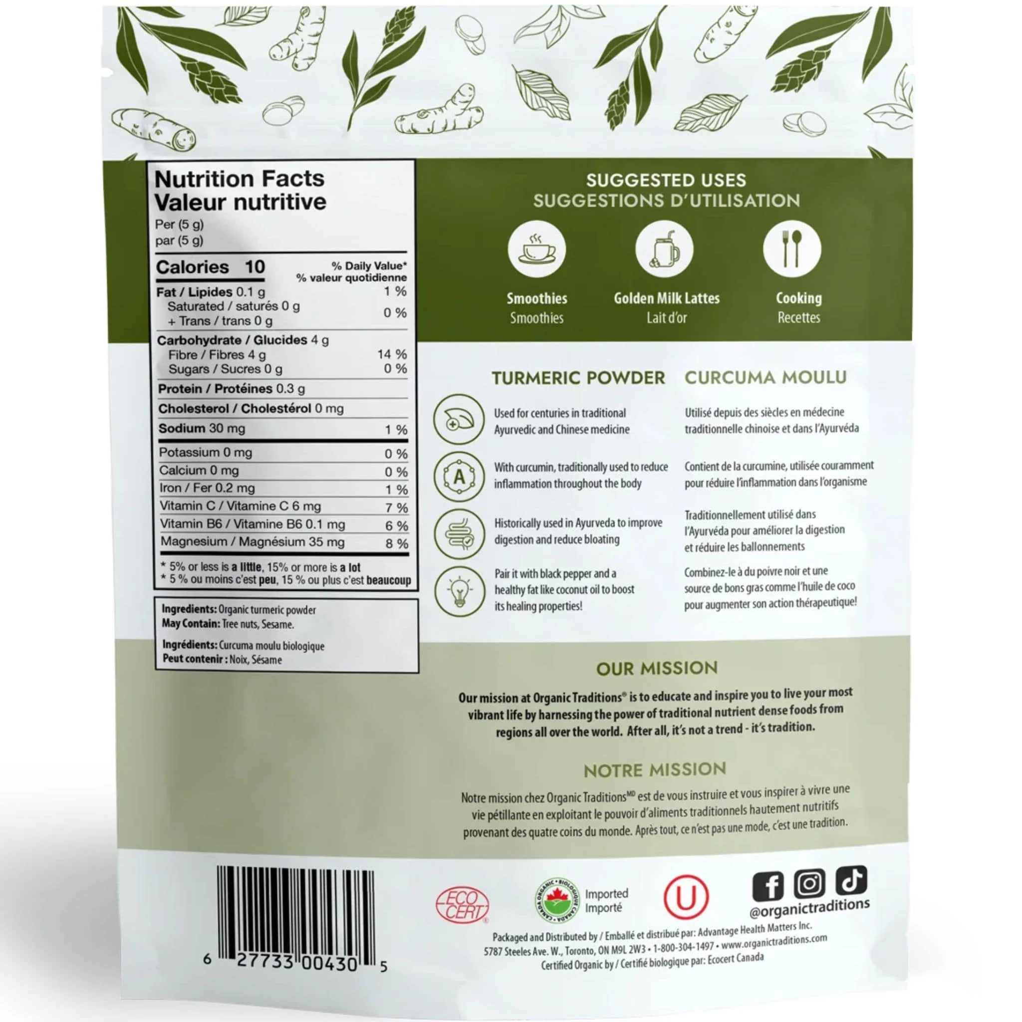 Organic Traditions Turmeric Powder, 200g - Image 2