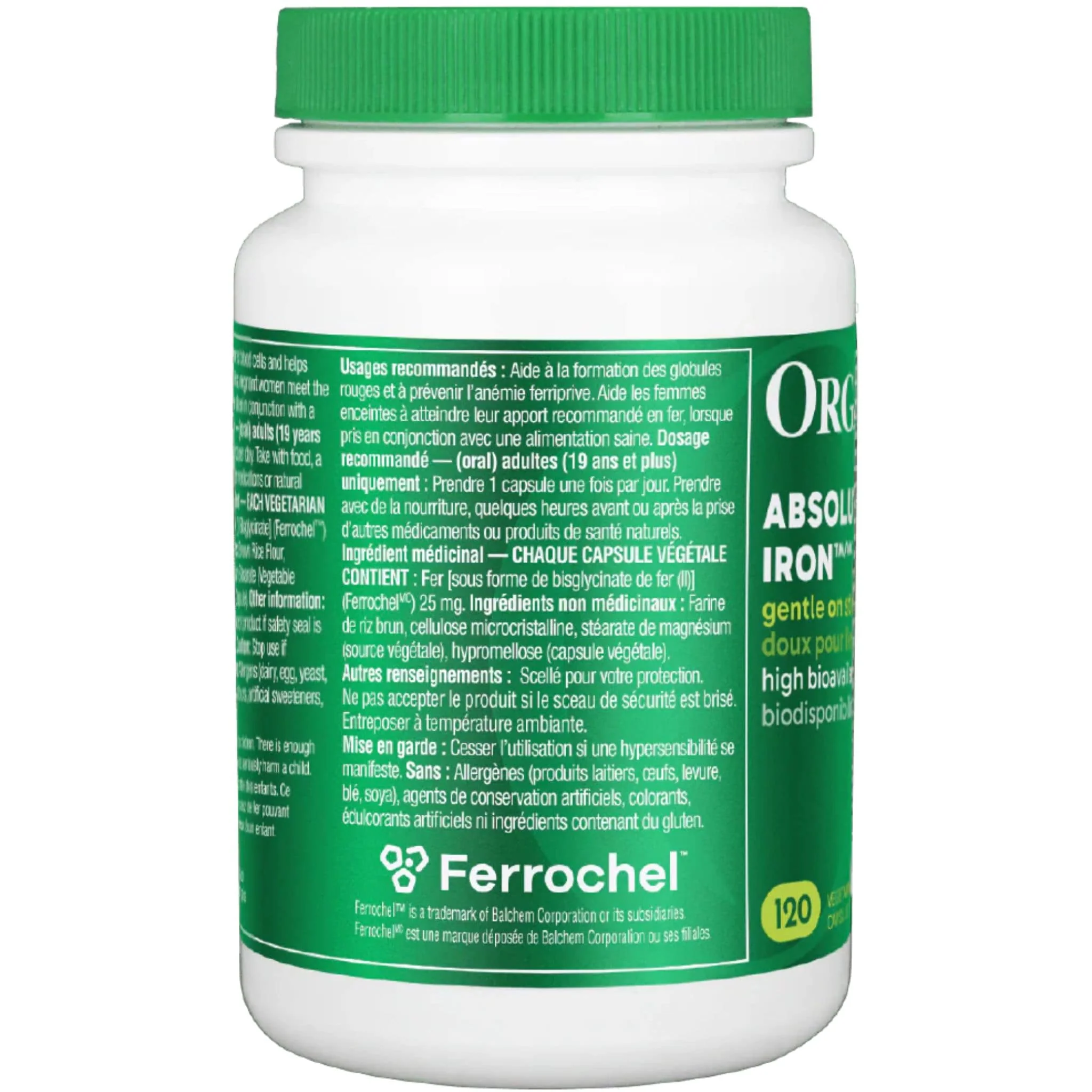 Organika Absolute Iron 25mg (Iron Bisglycinate), 120 Capsules (New!) - Image 4