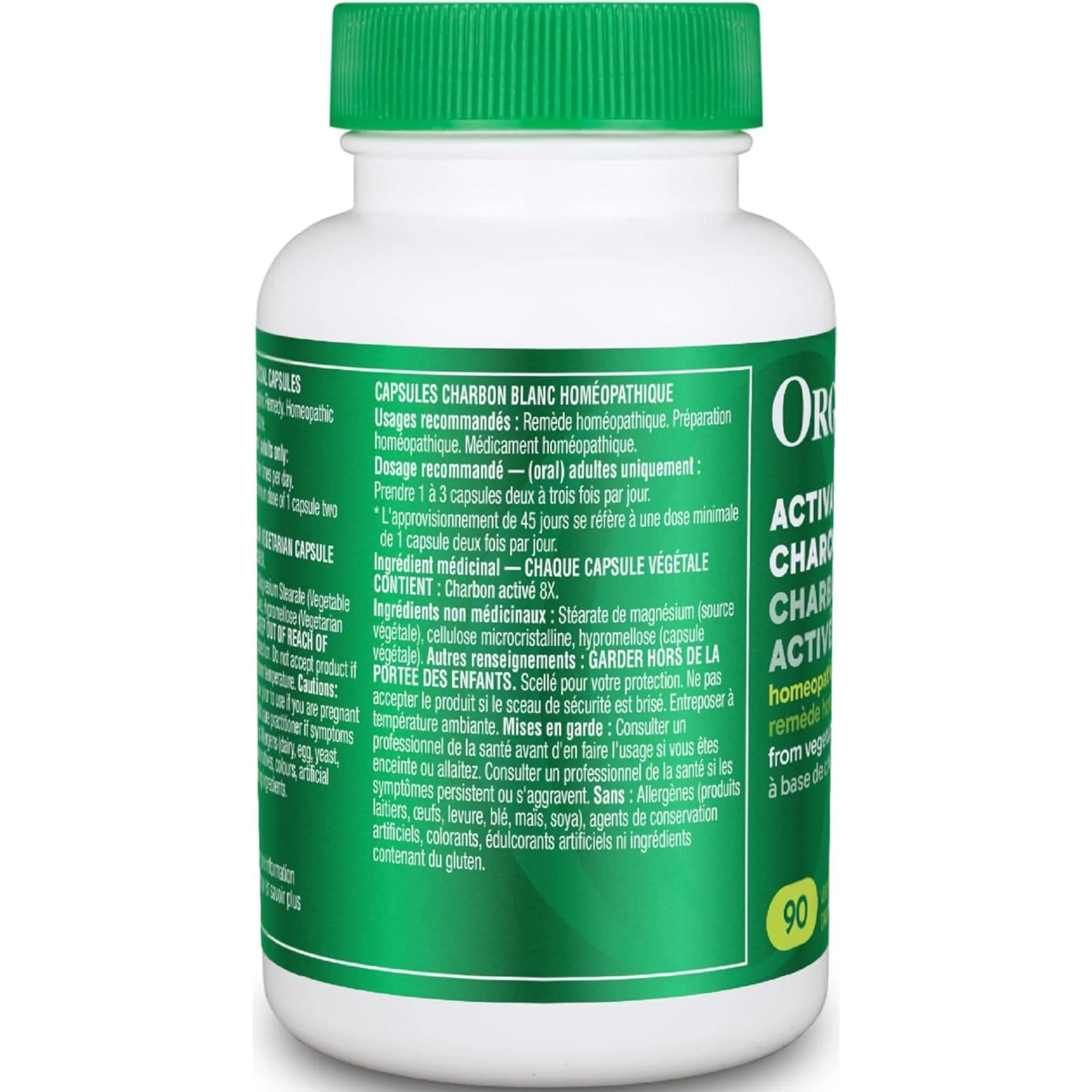 Organika Activated Charcoal, 90 Vcaps - Image 3
