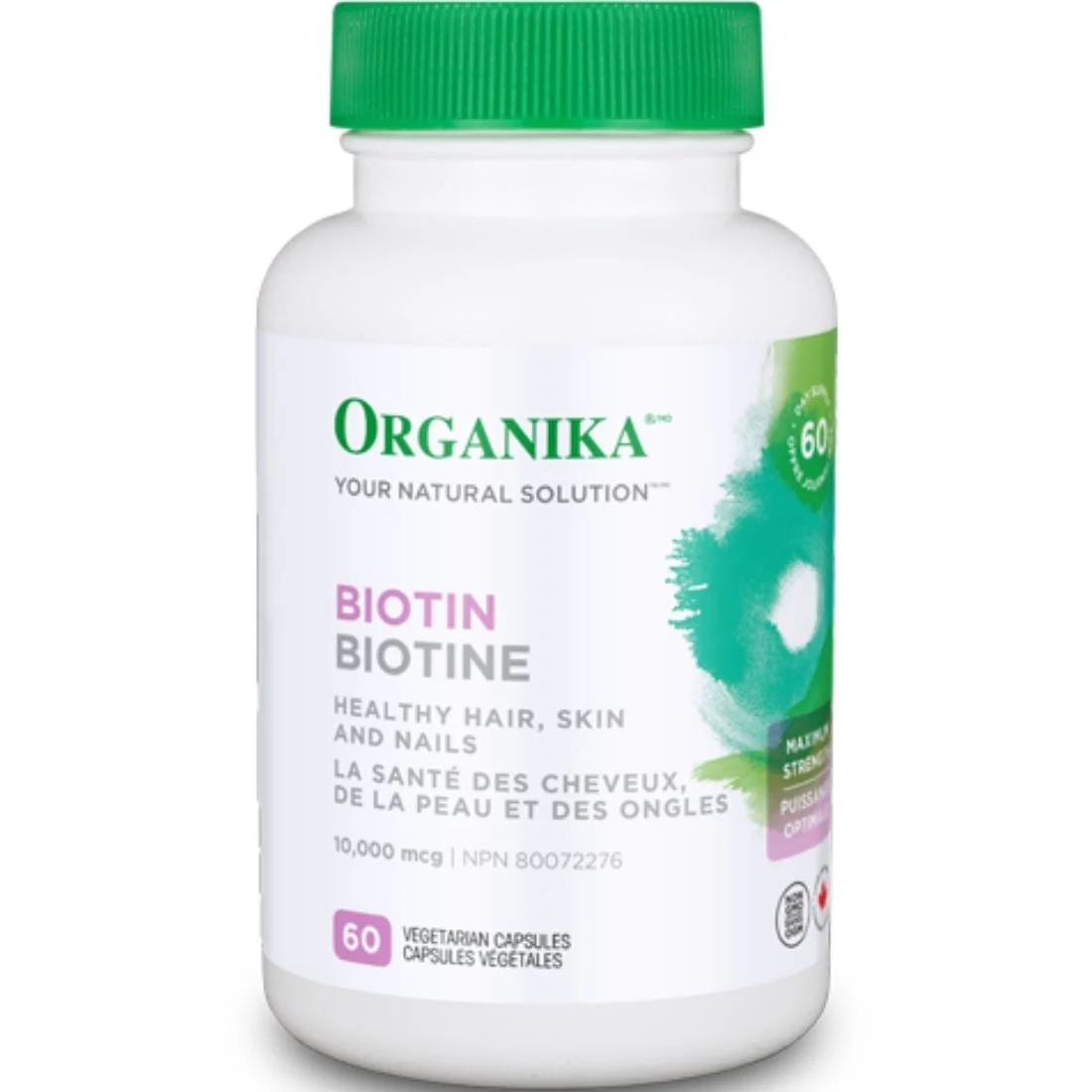 Organika Biotin 10,000mcg (Healthy Hair, Skin and Nails) - Image 2
