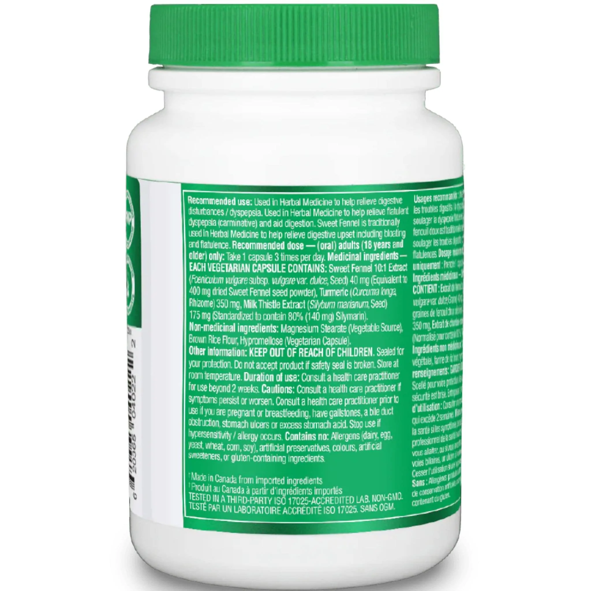 Organika Bloat Relief, Decrease Bloating and Gas, 120 Capsules - Image 3