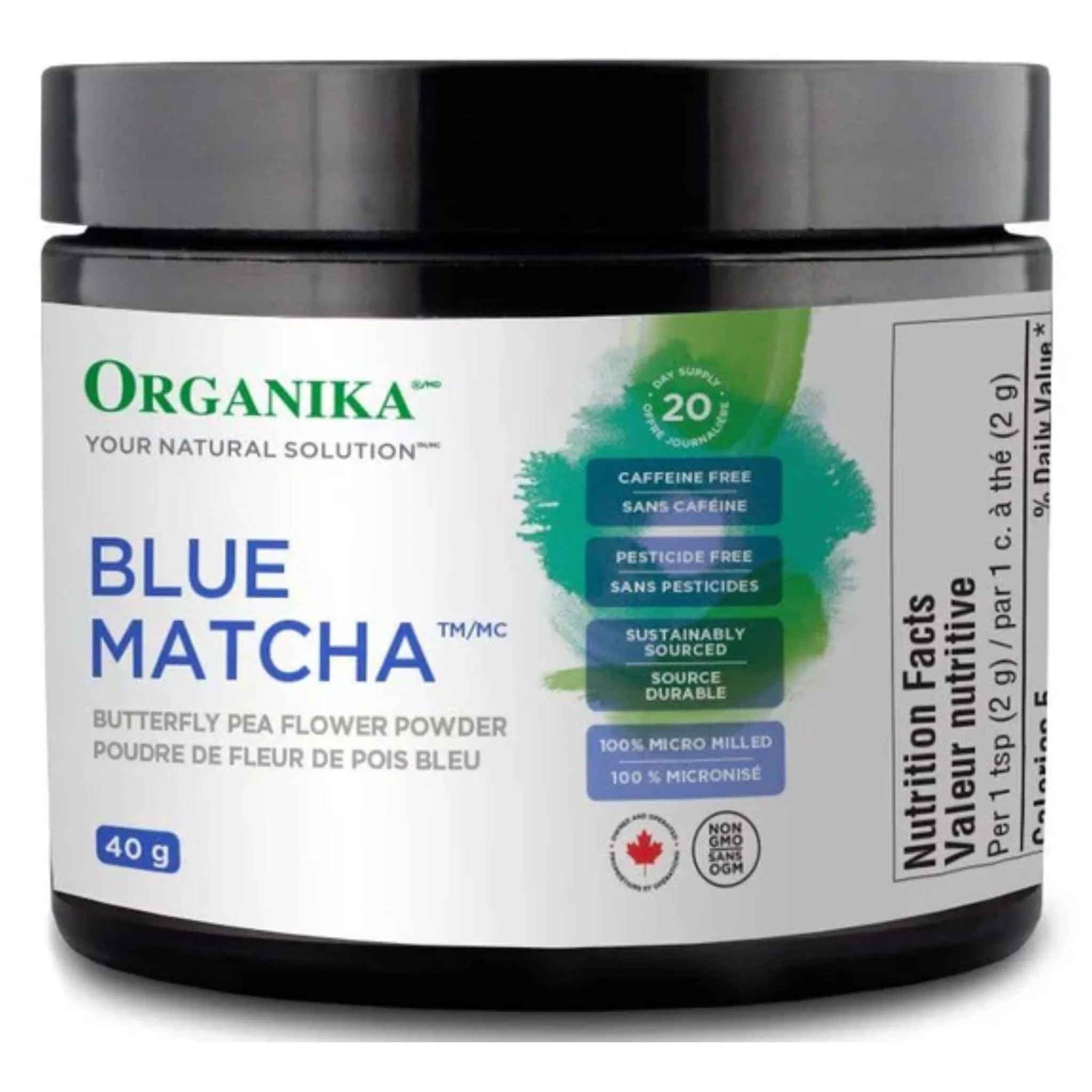 Organika Blue Matcha (Butterfly Pea Flower Powder), 40g