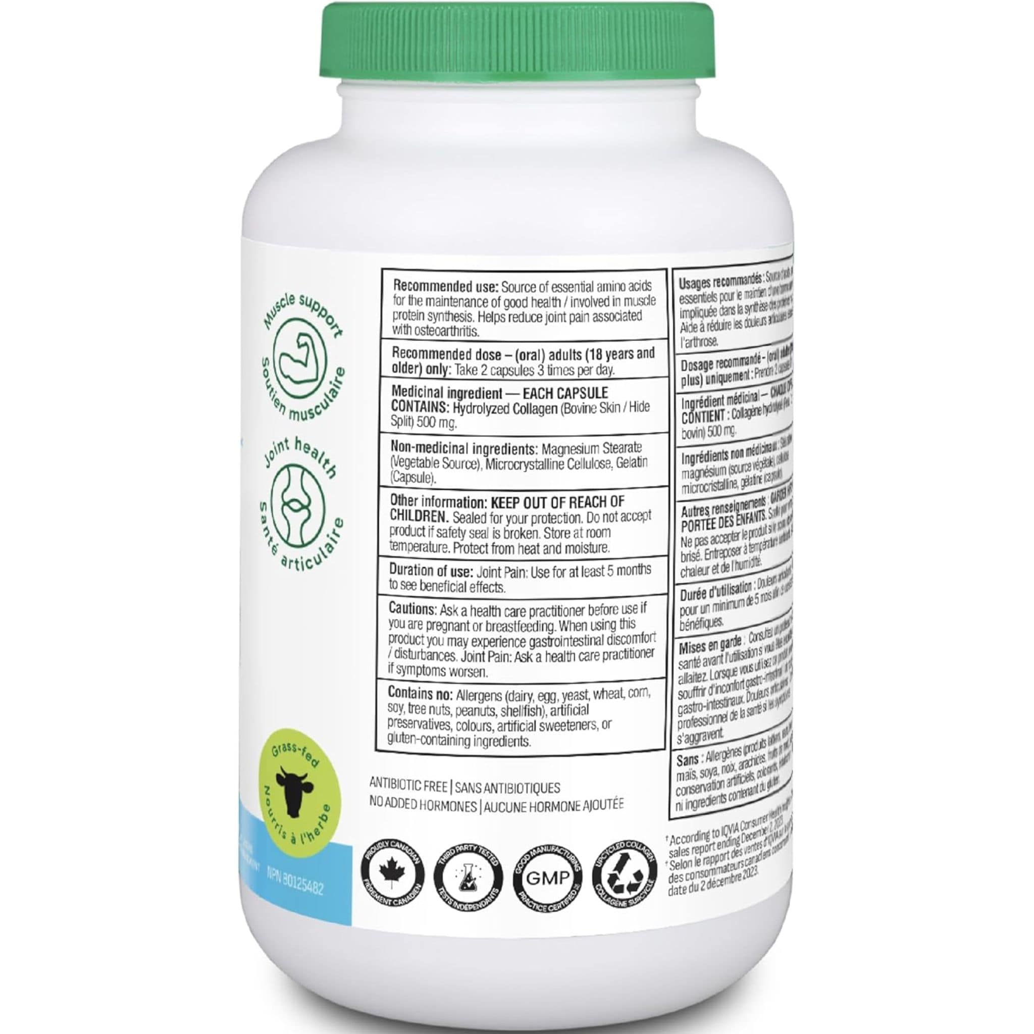 Organika Bovine Collagen Capsules 500mg, 240 Capsules - Image 4