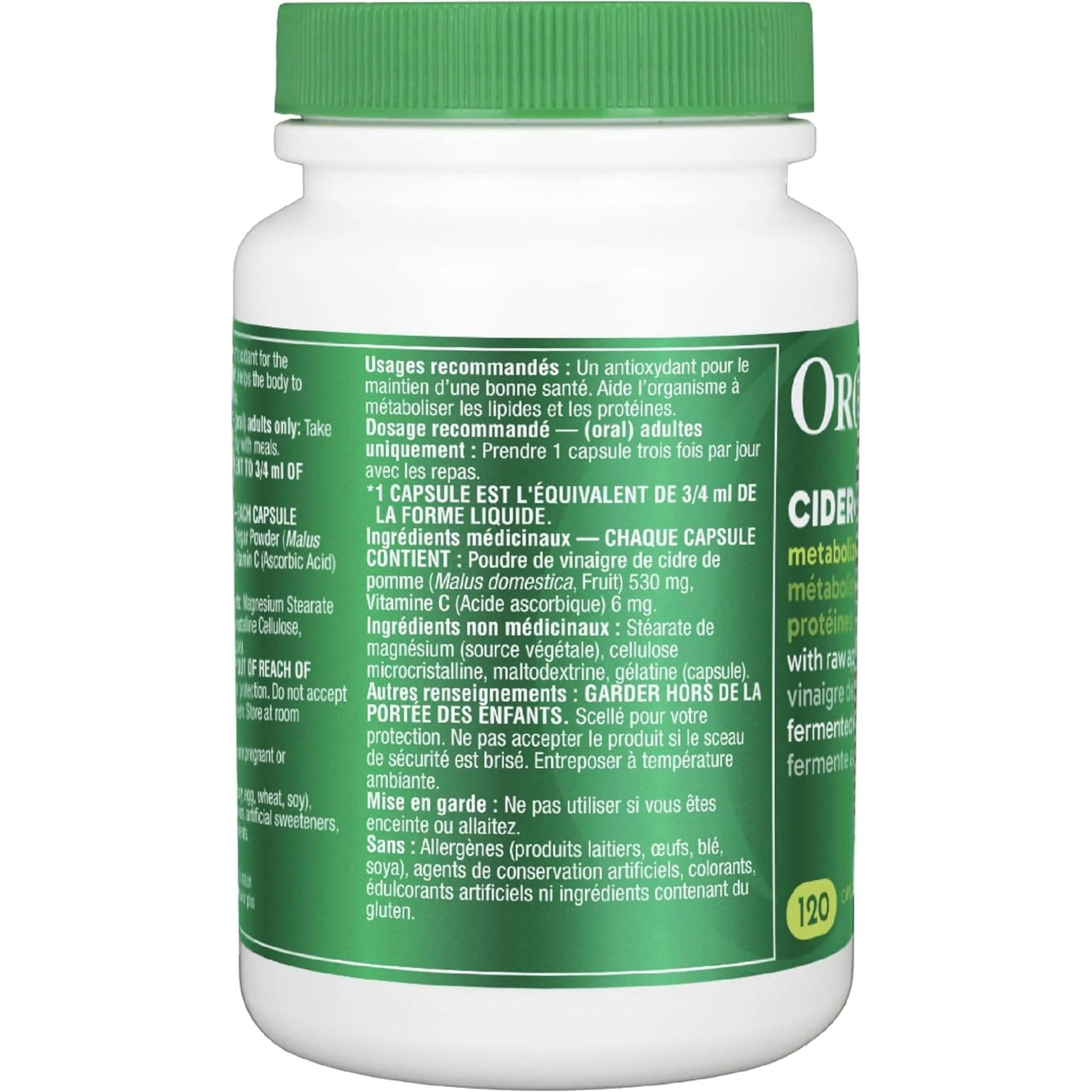 Organika Cider Vin Unrefined Apple Cider Vinegar 530mg Capsules - Image 11