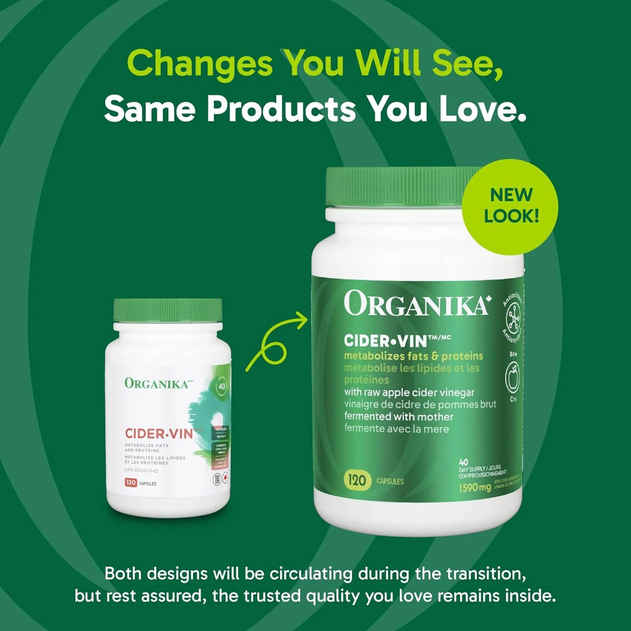 Organika Cider Vin Unrefined Apple Cider Vinegar 530mg Capsules - Image 12