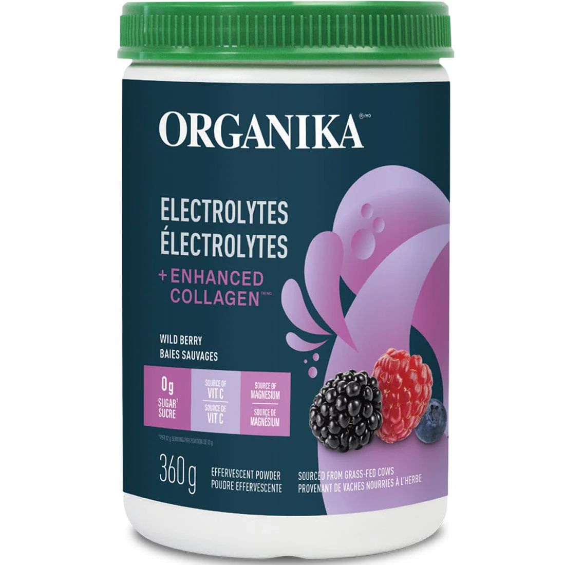 Organika Electrolytes + Enhanced Collagen, Replenishment and Post Workout Drink, 360g - Image 2