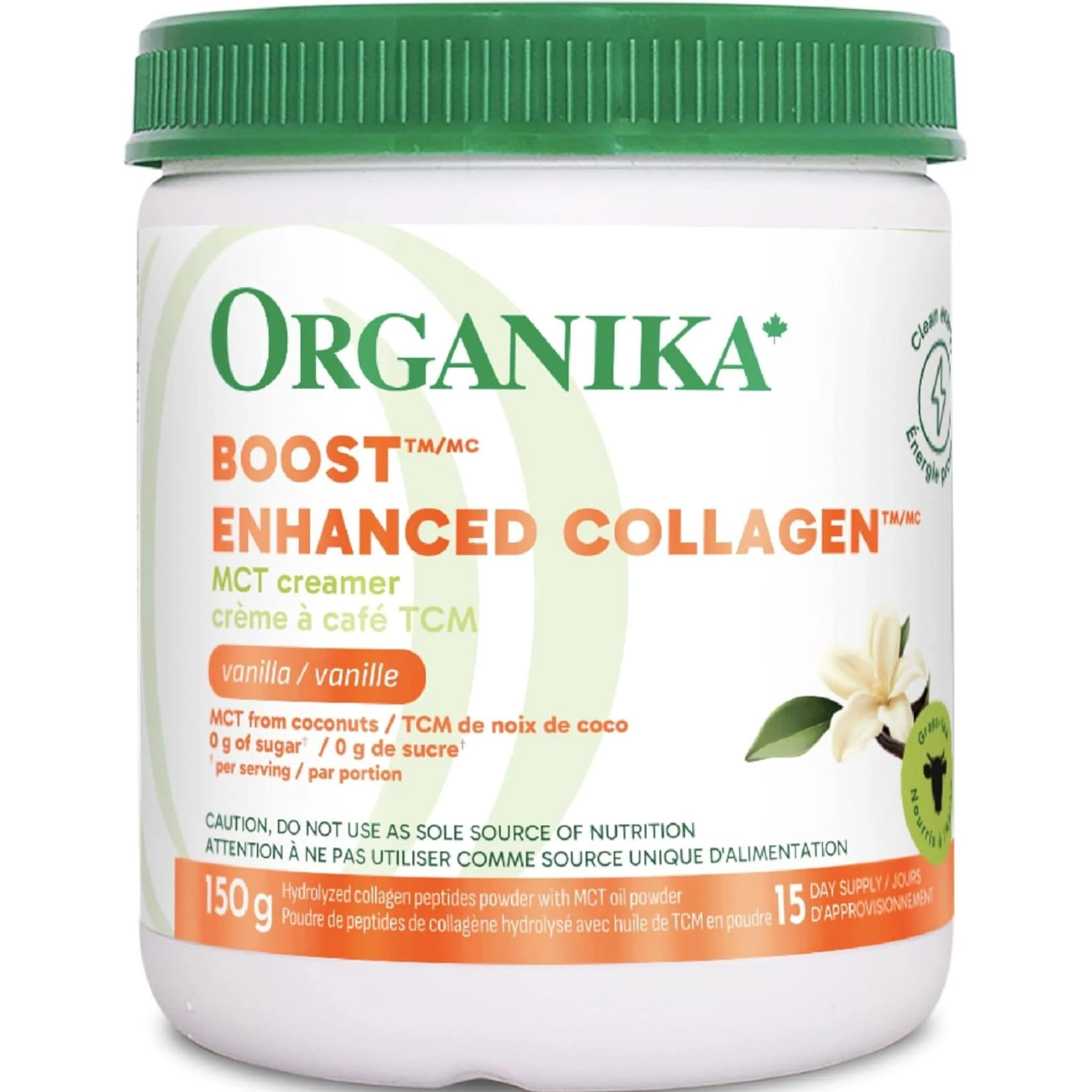 Organika Enhanced Collagen Boost with MCT Oil (Keto Collagen Creamer), 150g