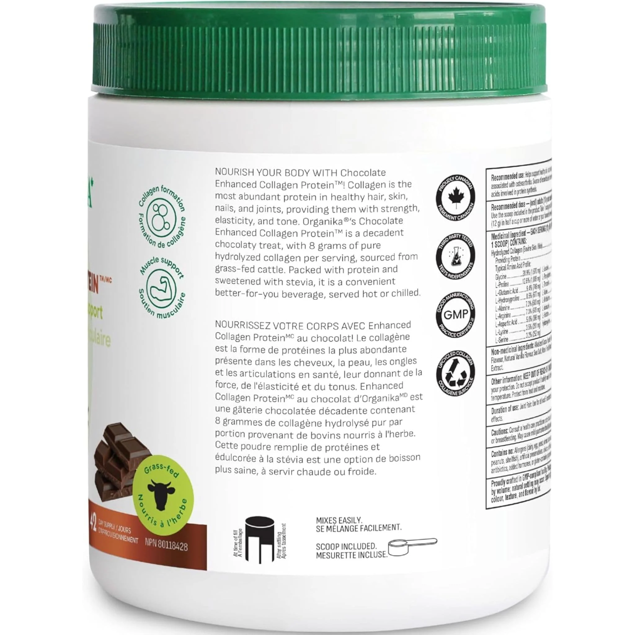 Organika Enhanced Collagen Powder (100% flavourless hydrolyzed collagen peptides), 250-500g - Image 14