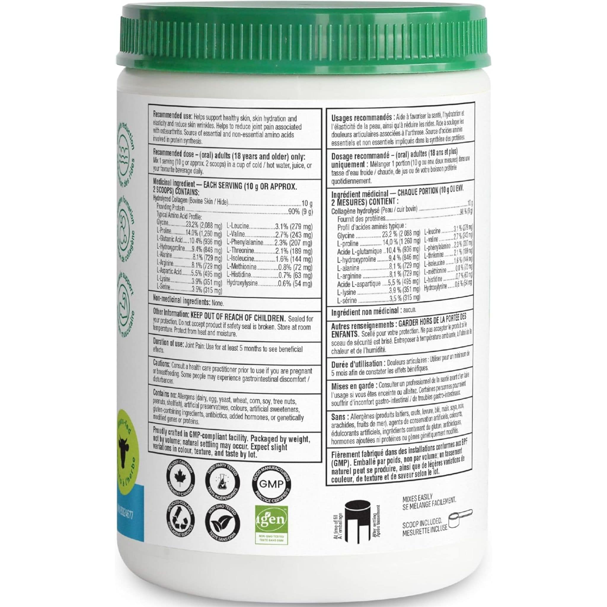 Organika Enhanced Collagen Powder (100% flavourless hydrolyzed collagen peptides), 250-500g - Image 25