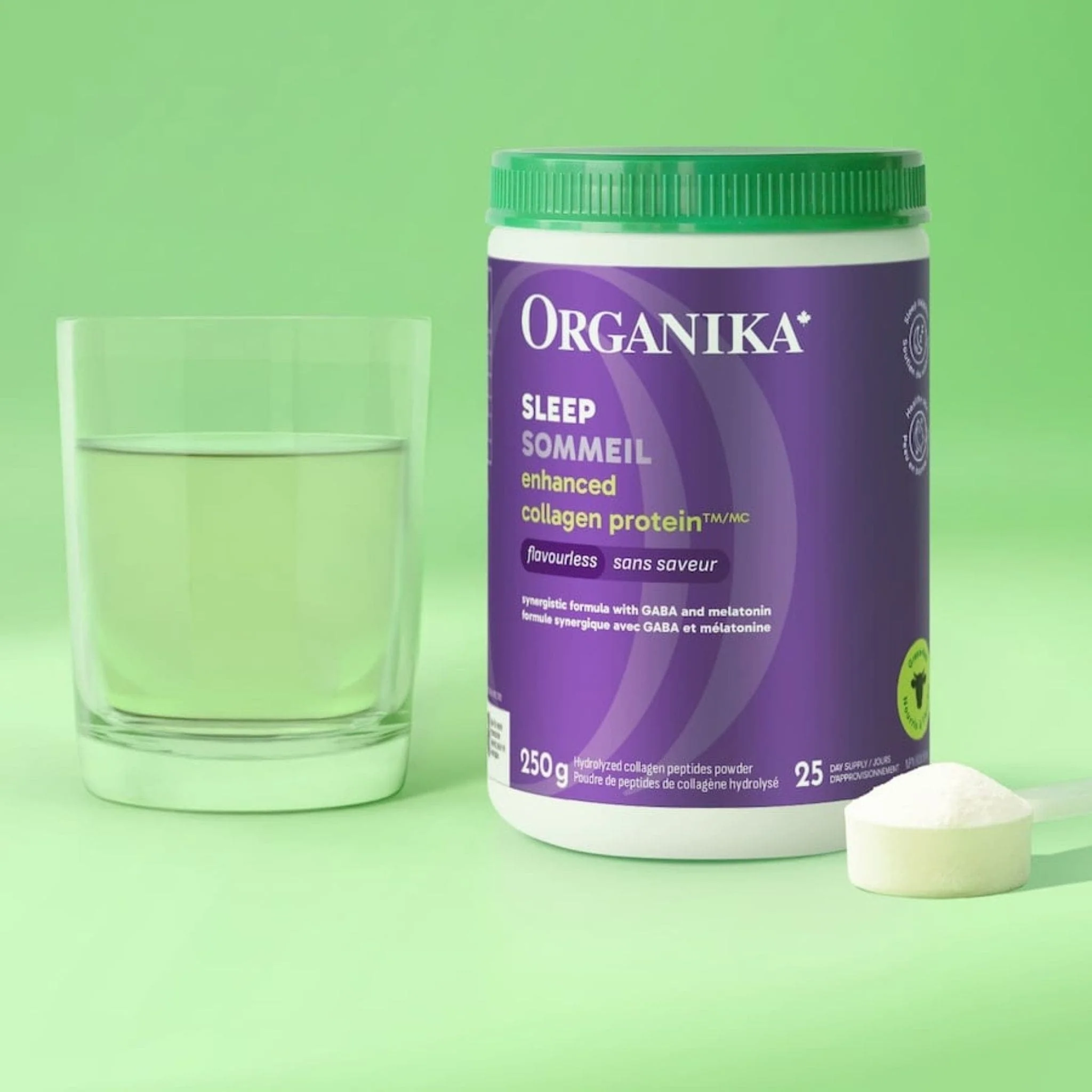 Organika Enhanced Collagen Sleep, Collagen Powder with GABA 100mg and Melatonin 3mg, 250g - Image 7
