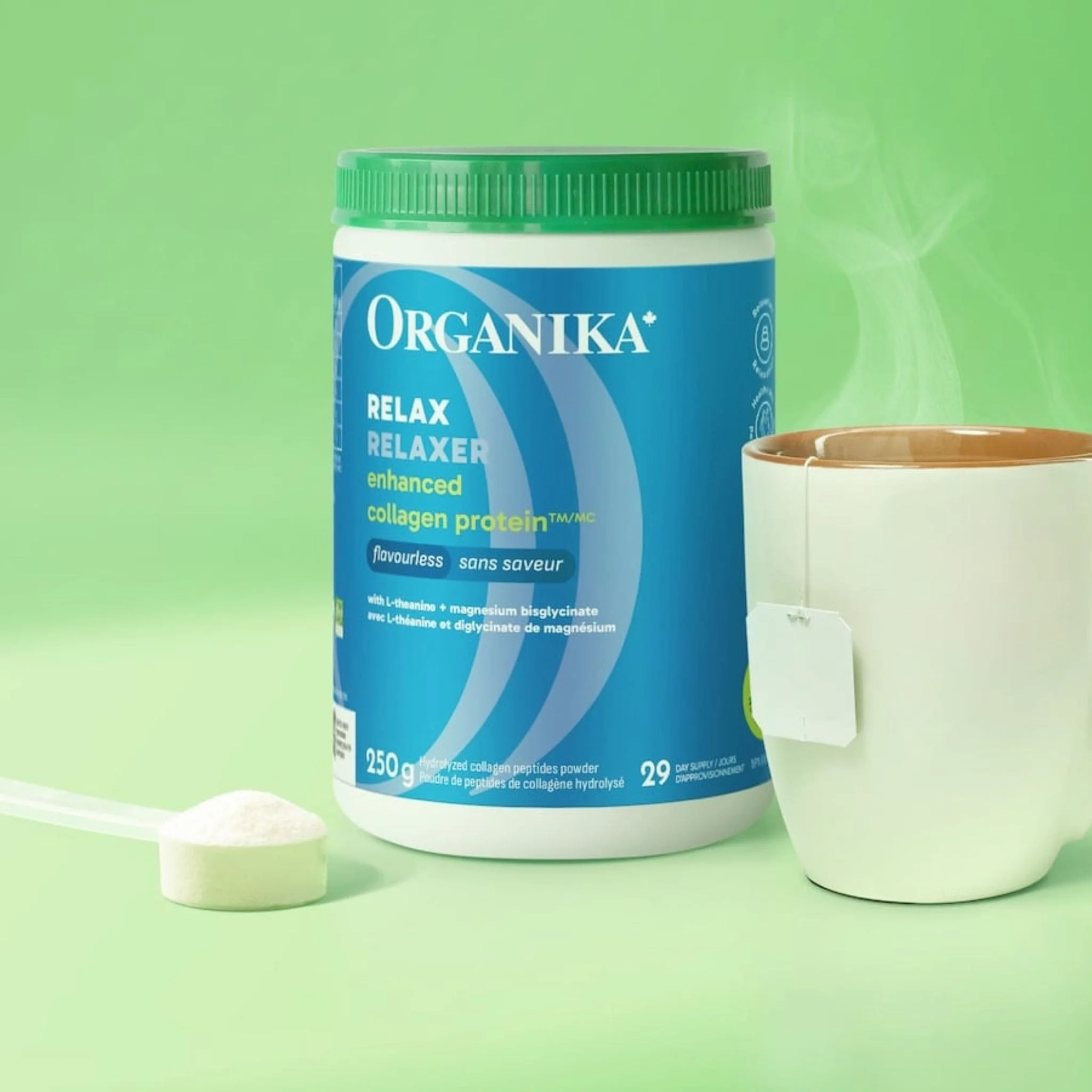Organika Enhanced Relax Collagen with Magnesium & L-Theanine (Flavourless Hydrolyzed Collagen Peptides), 250g - Image 11