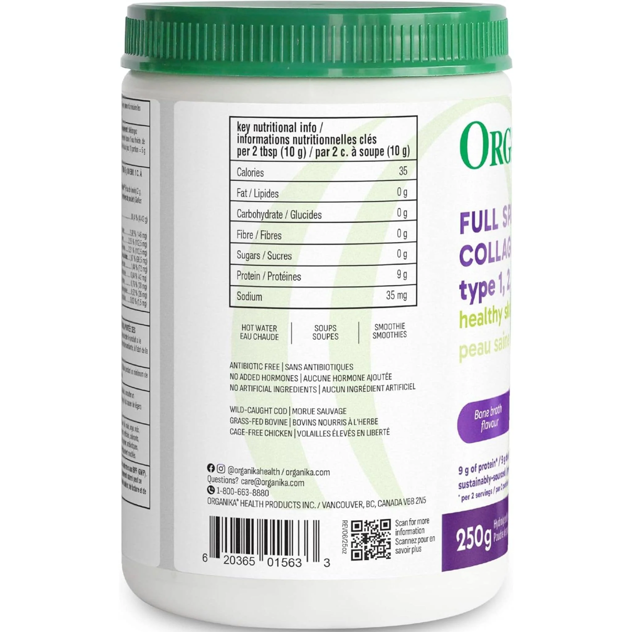 Organika Full Spectrum Collagen Type 1, 2, 3 (Bovine, Marine & Bone Broth) - Image 5