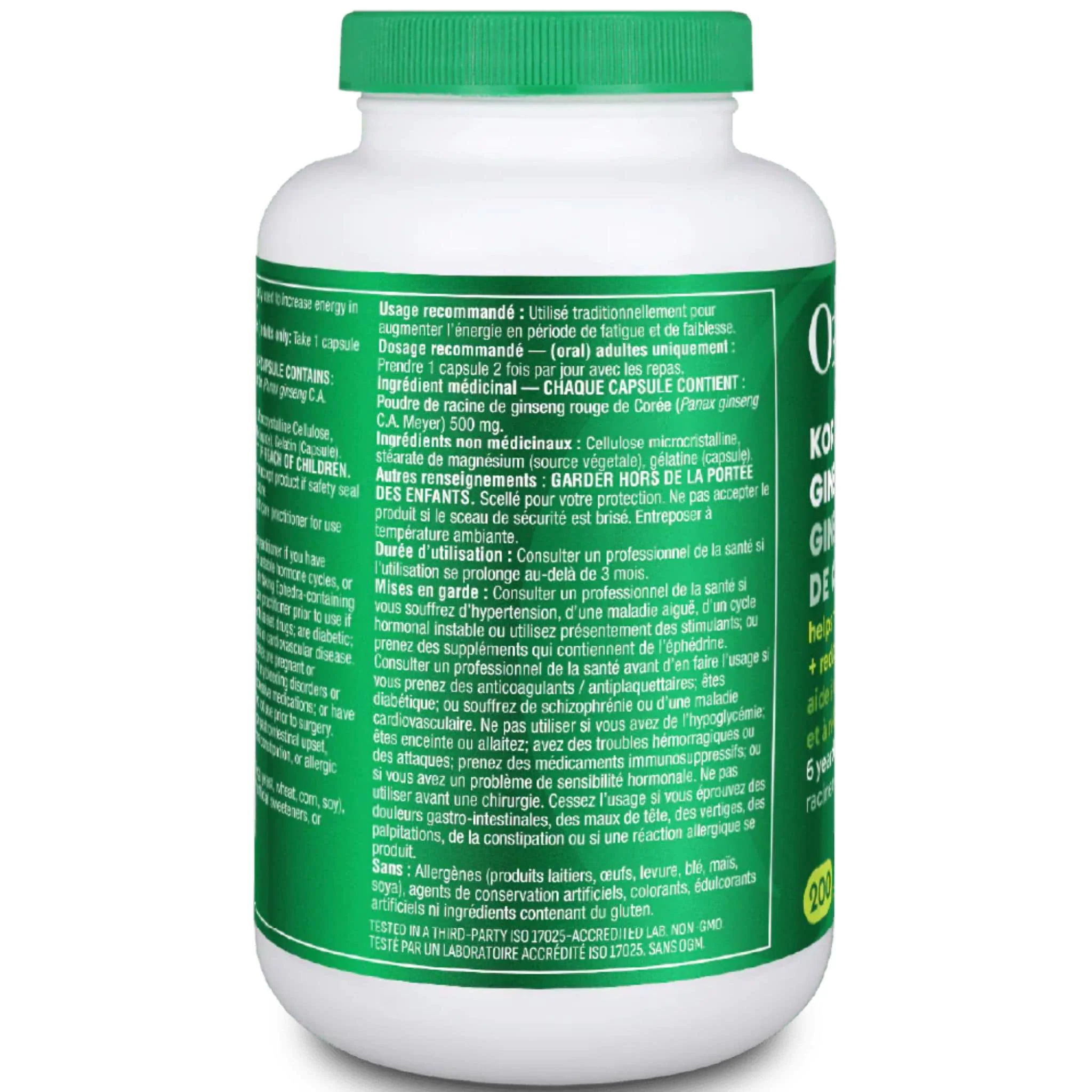 Organika Korean Red Ginseng 500mg, Heaven Grade, Stimulates Mental and Physical Energy, 200 Capsules - Image 11