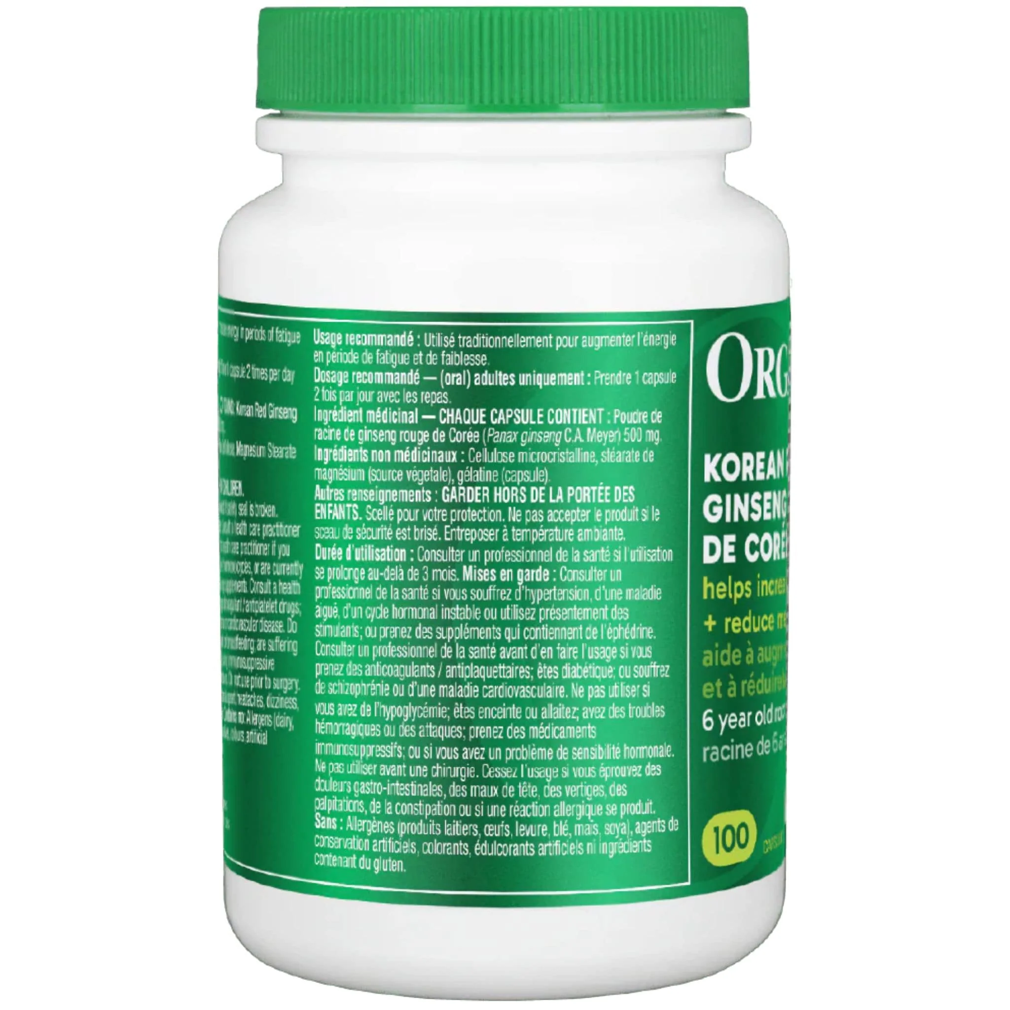 Organika Korean Red Ginseng 500mg, Heaven Grade, Stimulates Mental and Physical Energy, 200 Capsules - Image 3