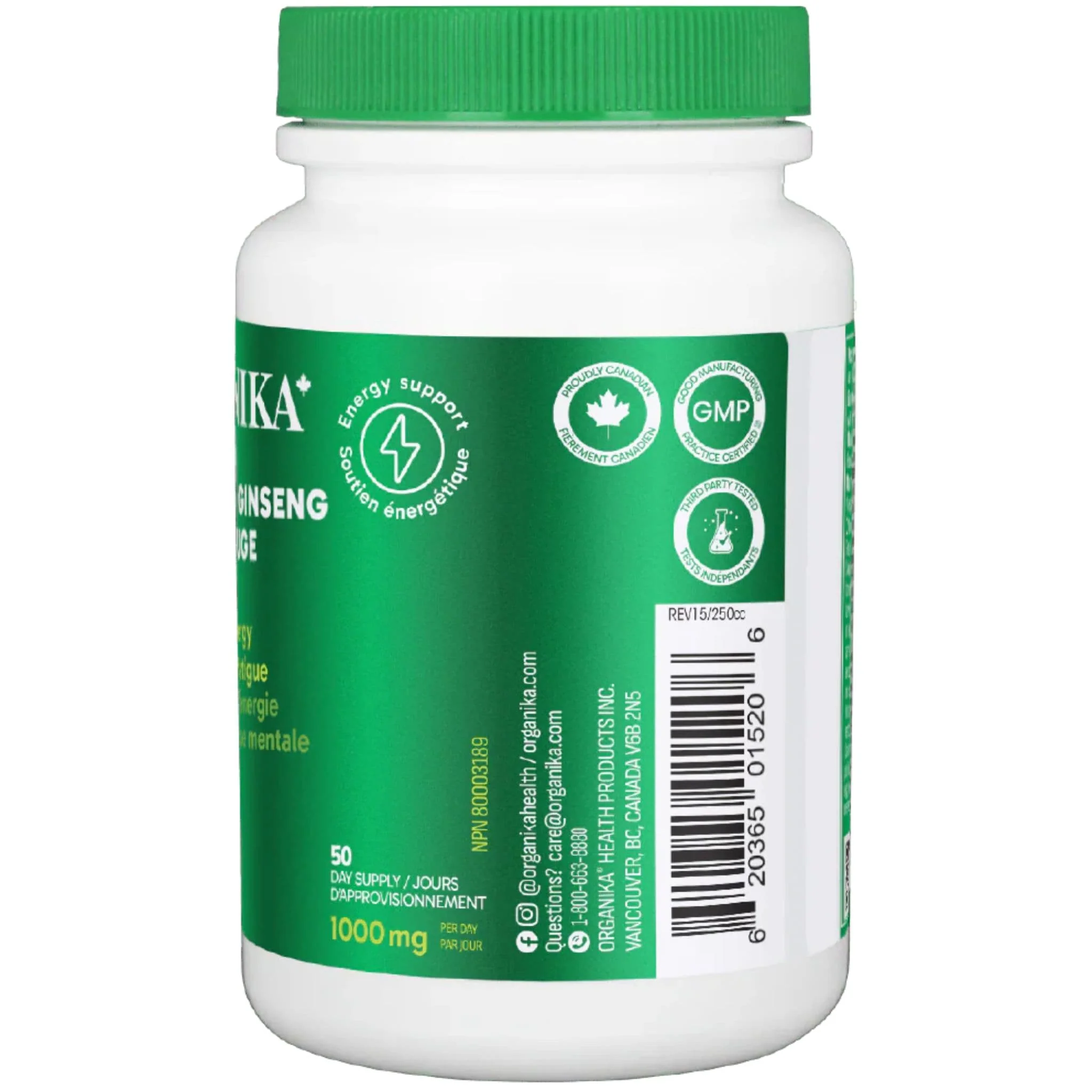 Organika Korean Red Ginseng 500mg, Heaven Grade, Stimulates Mental and Physical Energy, 200 Capsules - Image 4