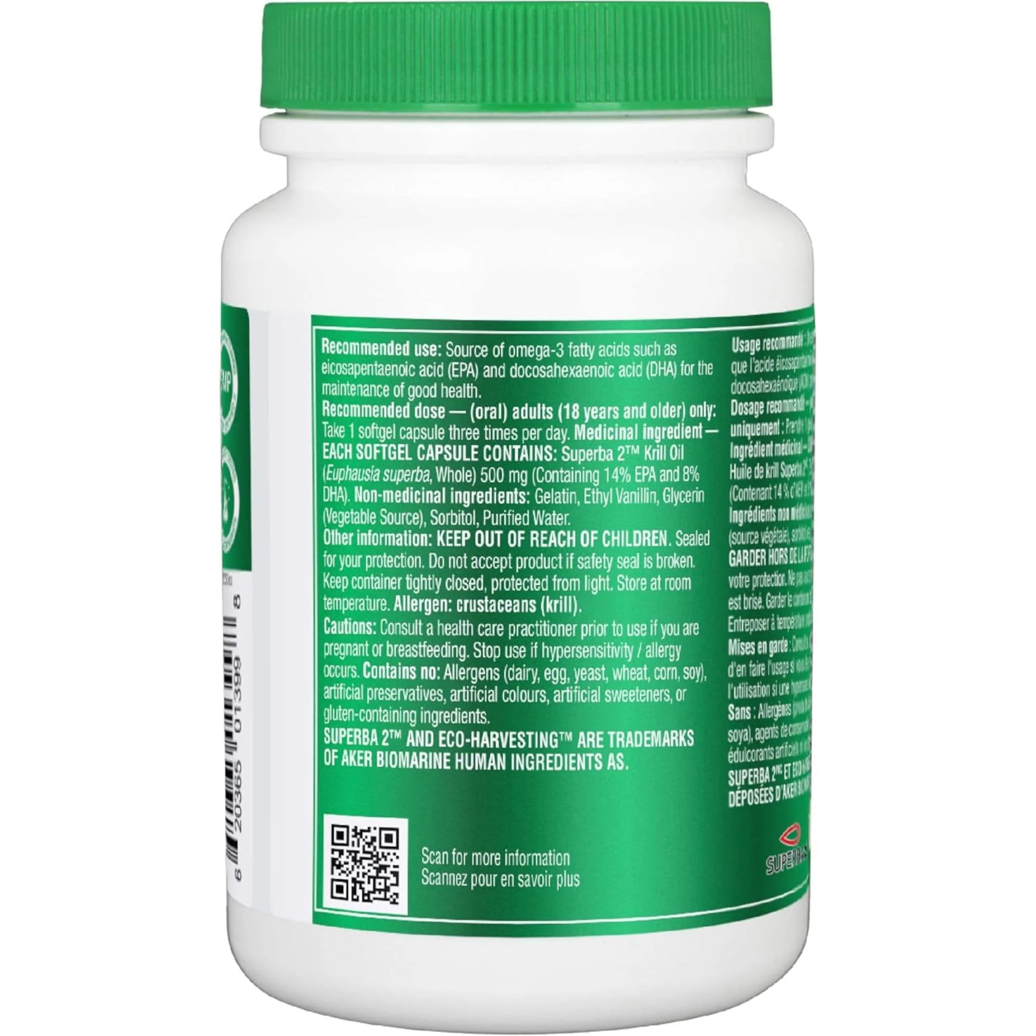 Organika Krill Oil, 500mg, 90 Softgels - Image 2
