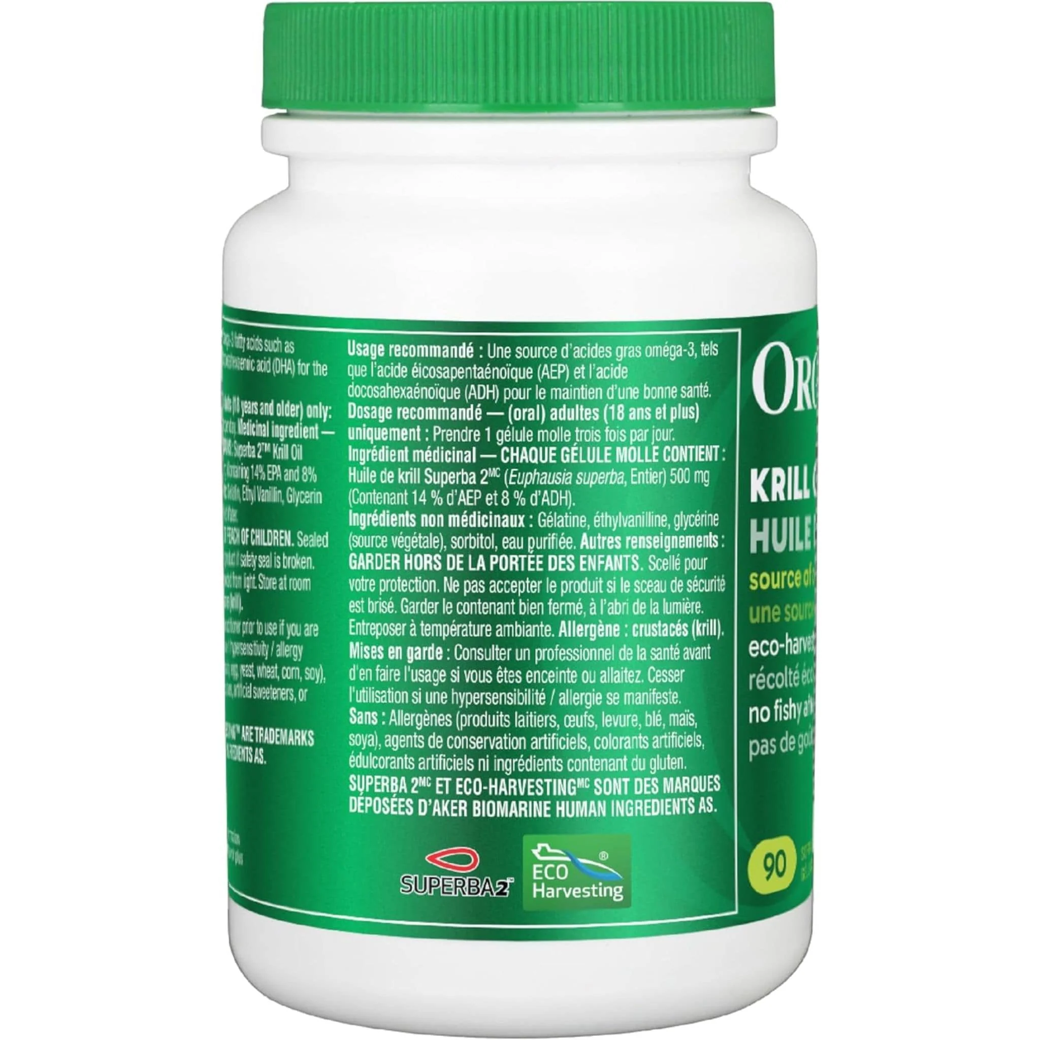 Organika Krill Oil, 500mg, 90 Softgels - Image 3