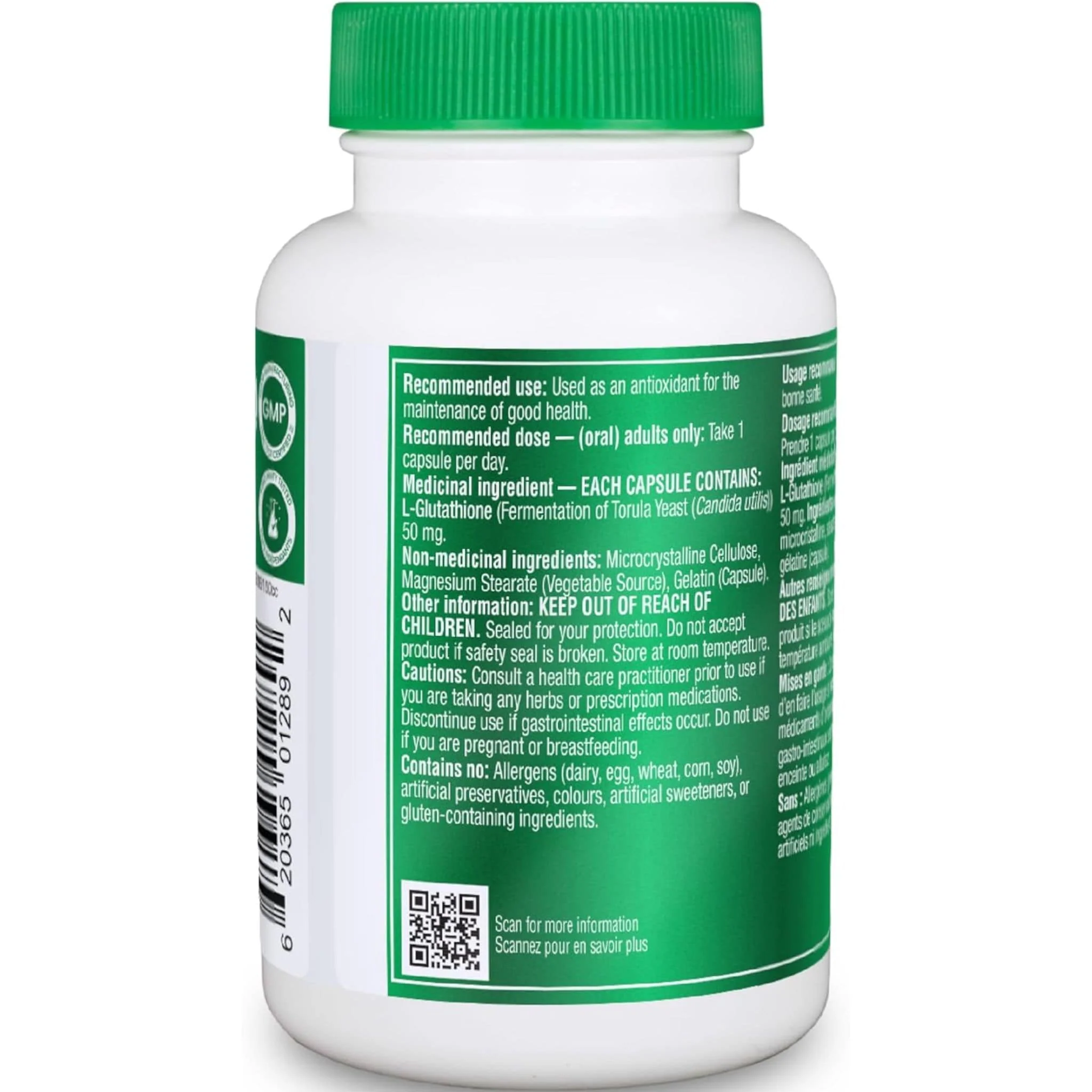 Organika L-Glutathione 50mg, Reduced, 100 Capsules - Image 6