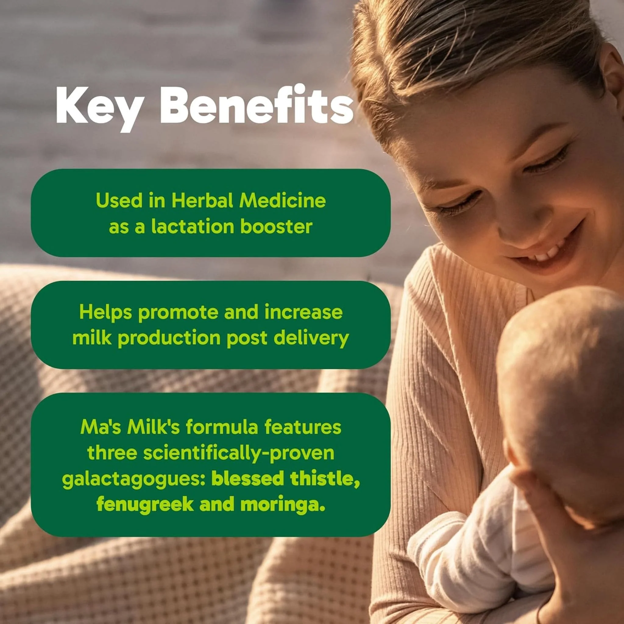 Organika Ma's Milk 3-in-1 Lactation Booster (Fenugreek, Blessed Thistle and Moringa) 120 Capsules - Image 7