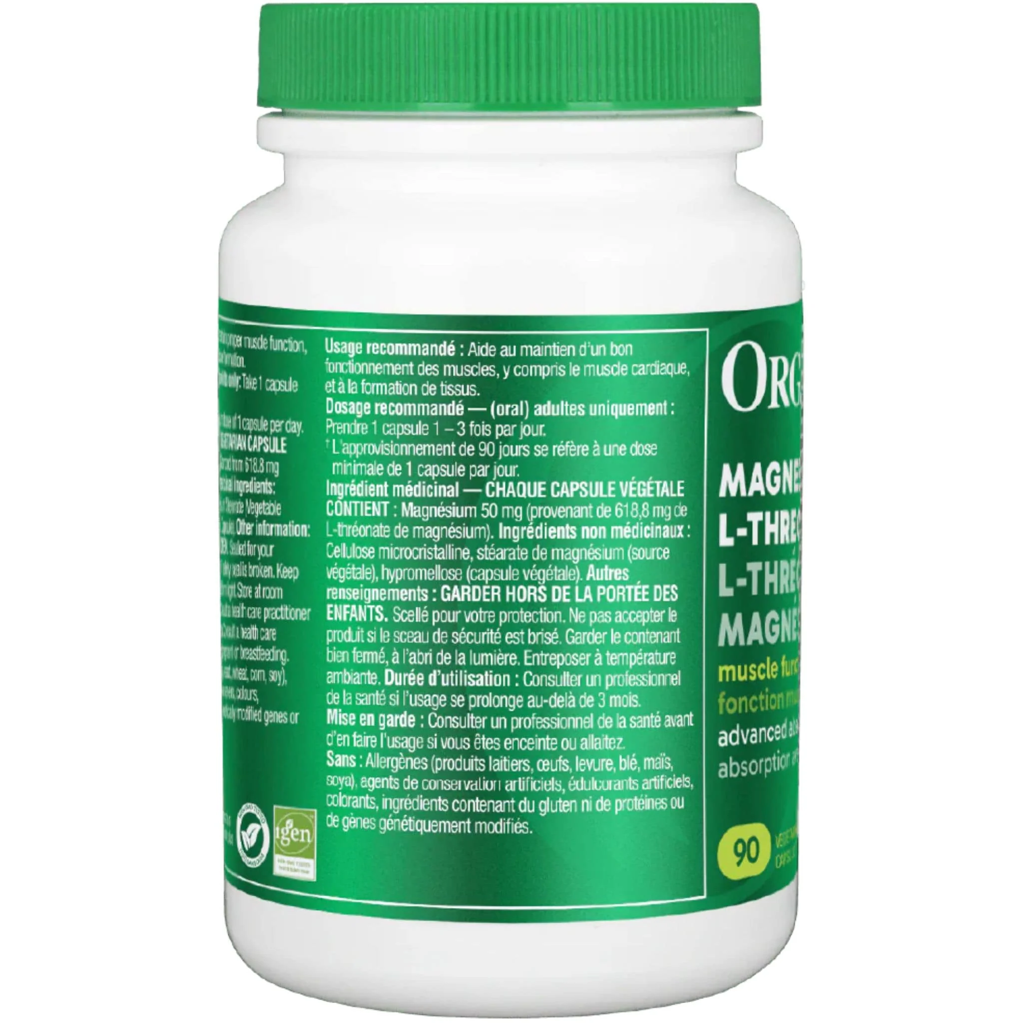 Organika Magnesium L-Threonate 50mg, 90 Vegetarian Capsules - Image 3