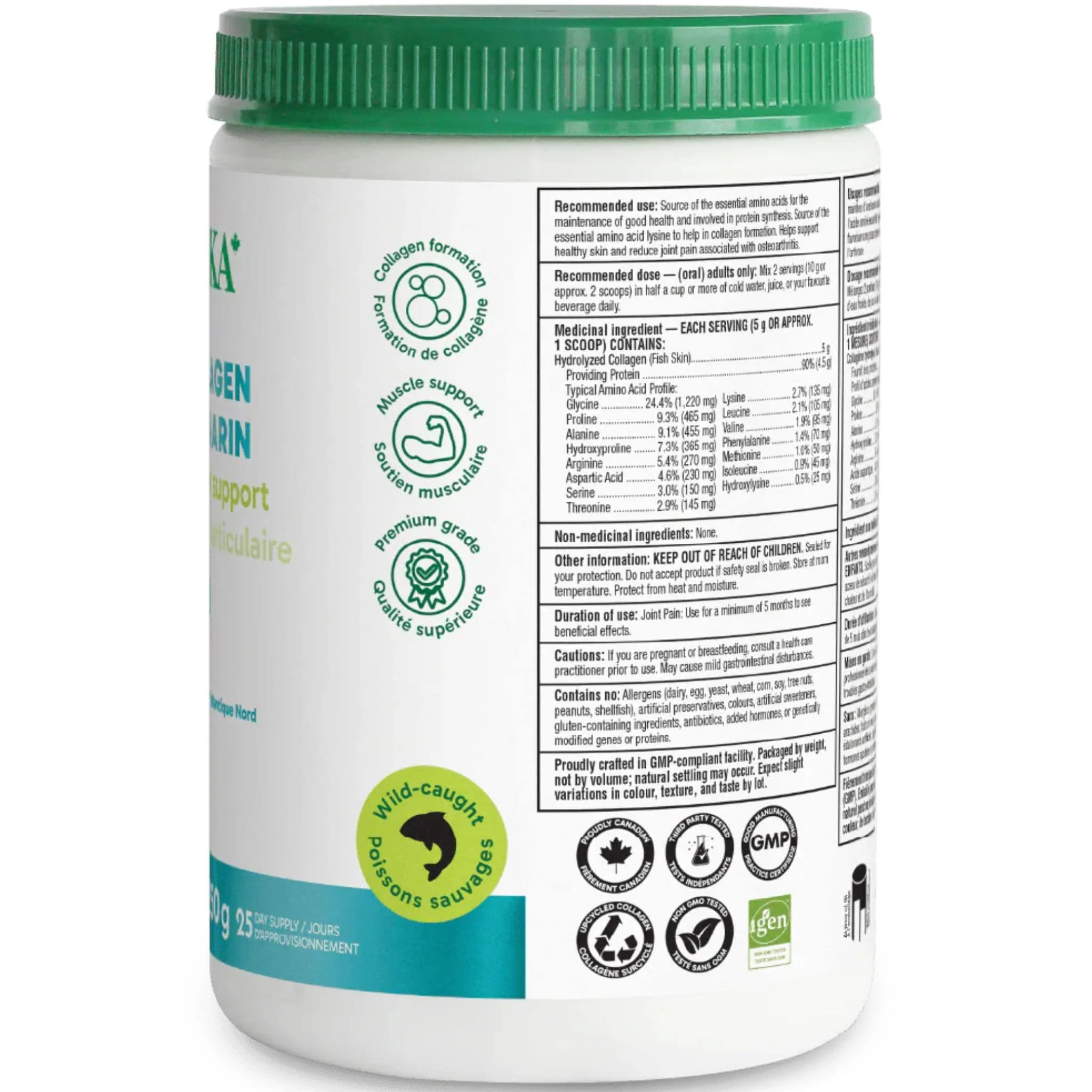 Organika Marine Collagen, Flavourless Hydrolyzed Marine Collagen Powder, 250g - Image 3