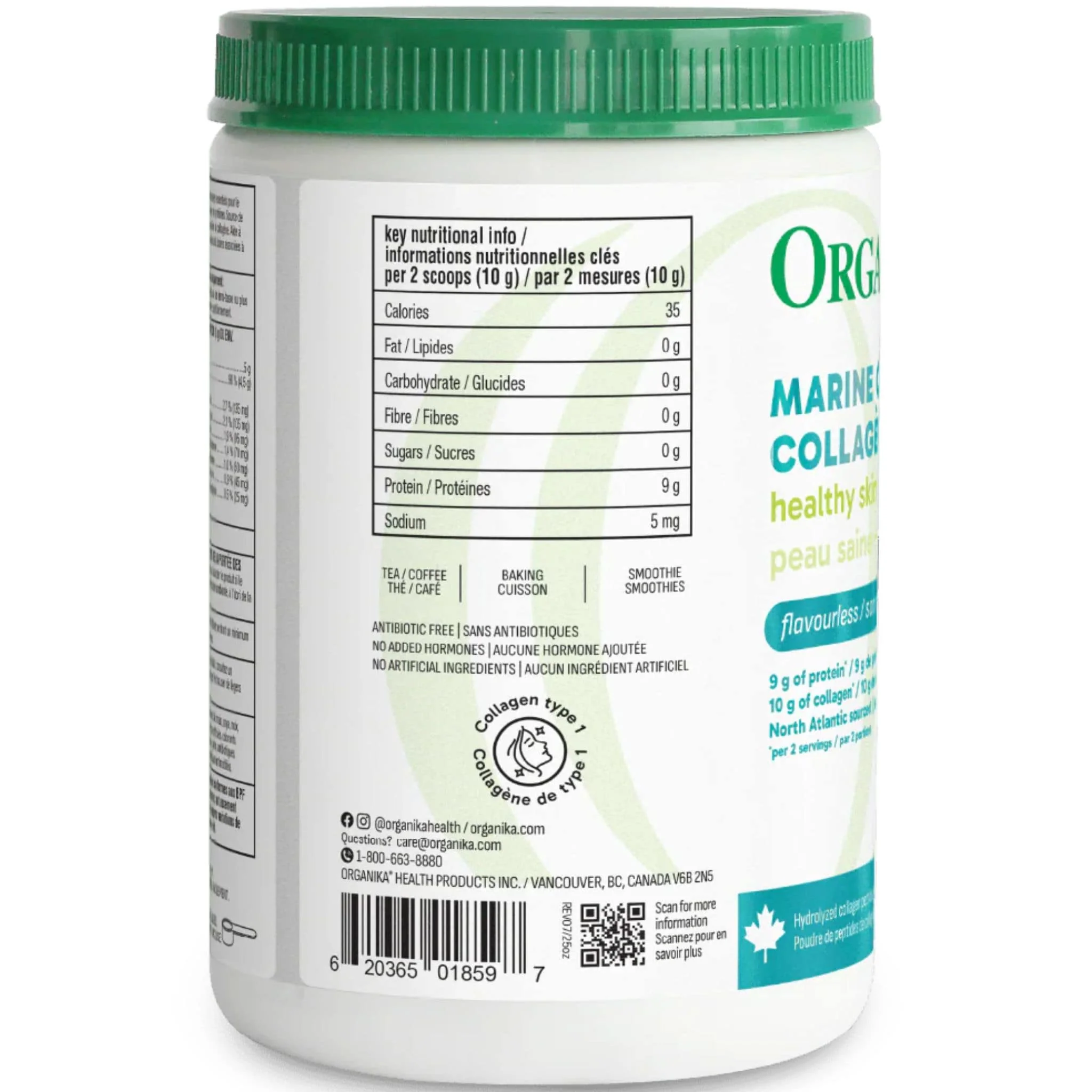 Organika Marine Collagen, Flavourless Hydrolyzed Marine Collagen Powder, 250g - Image 5