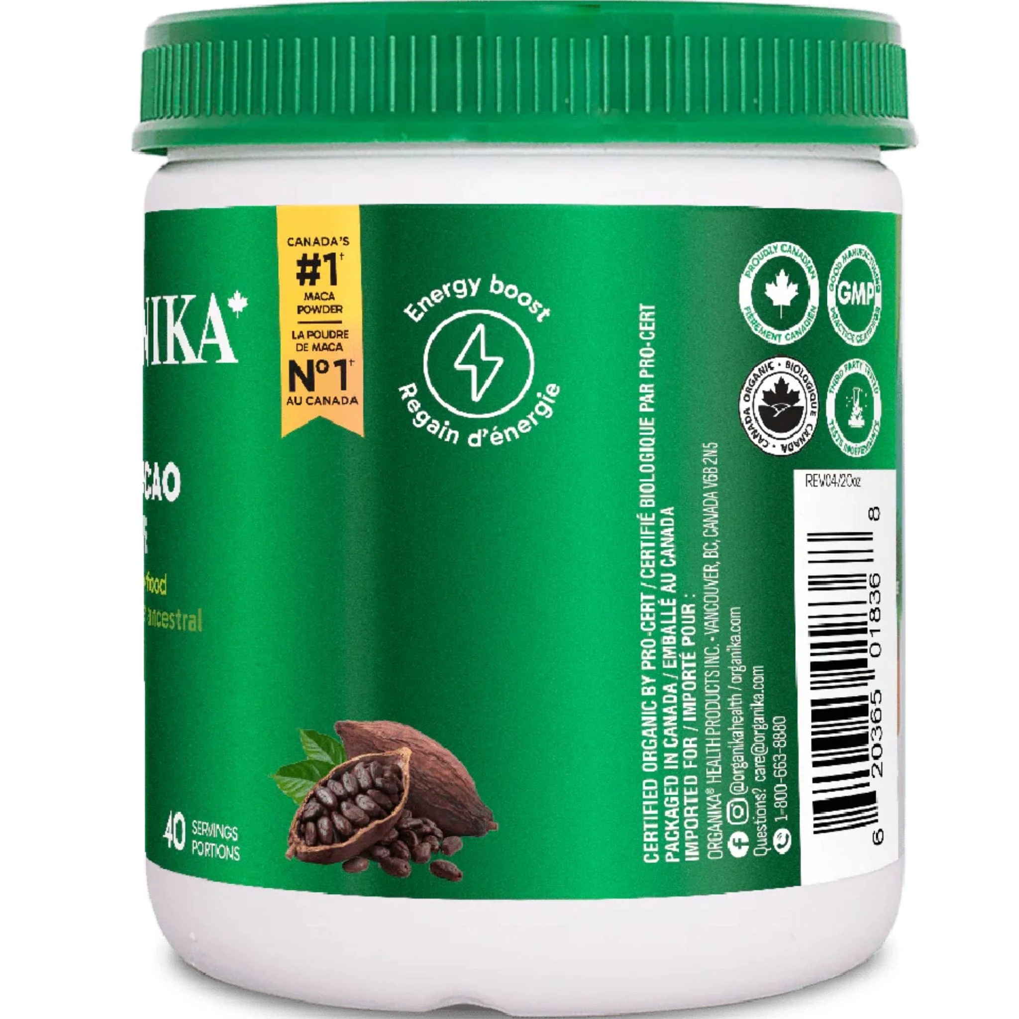 Organika Organic Maca + Cacao Powder (Gelatinized), 200g (NEW!) - Image 3