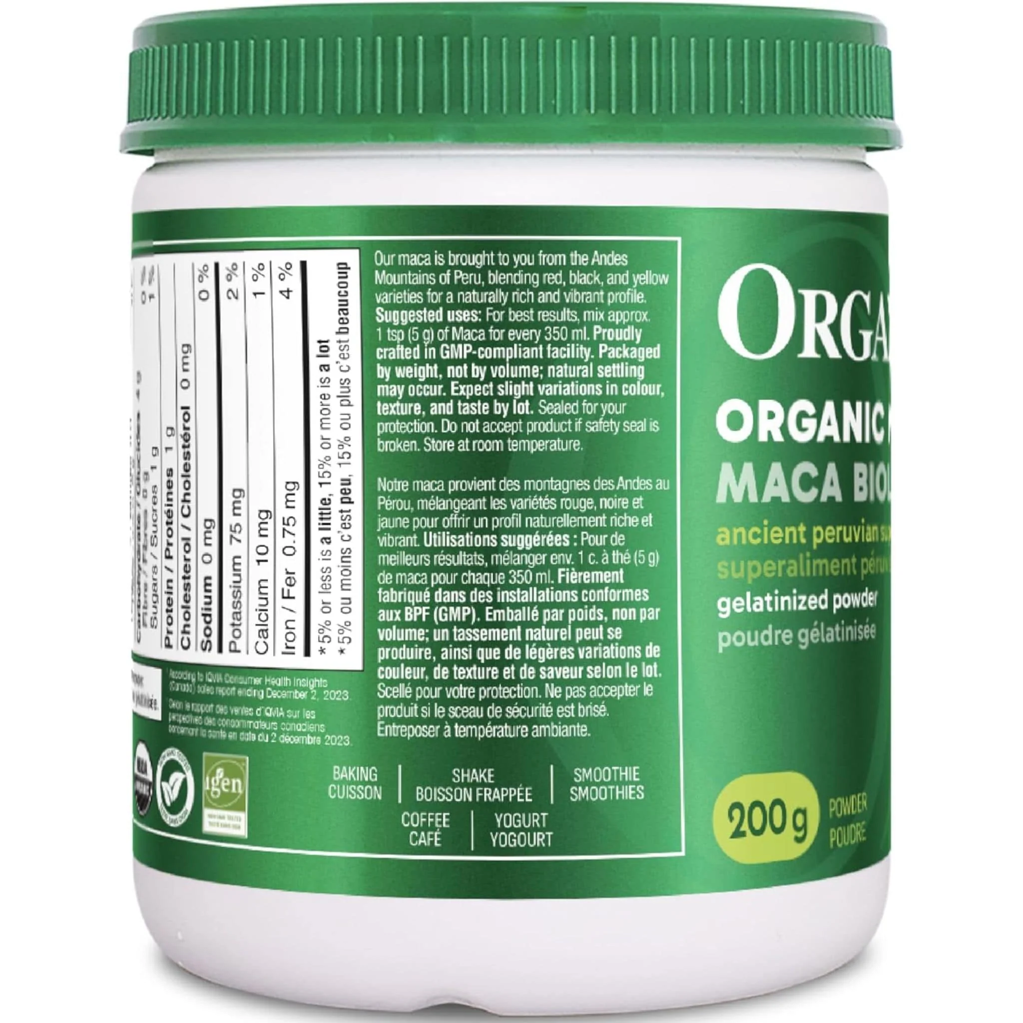 Organika Organic Maca Powder, 100% Natural Gelatinized Peruvian Maca Powder - Image 4