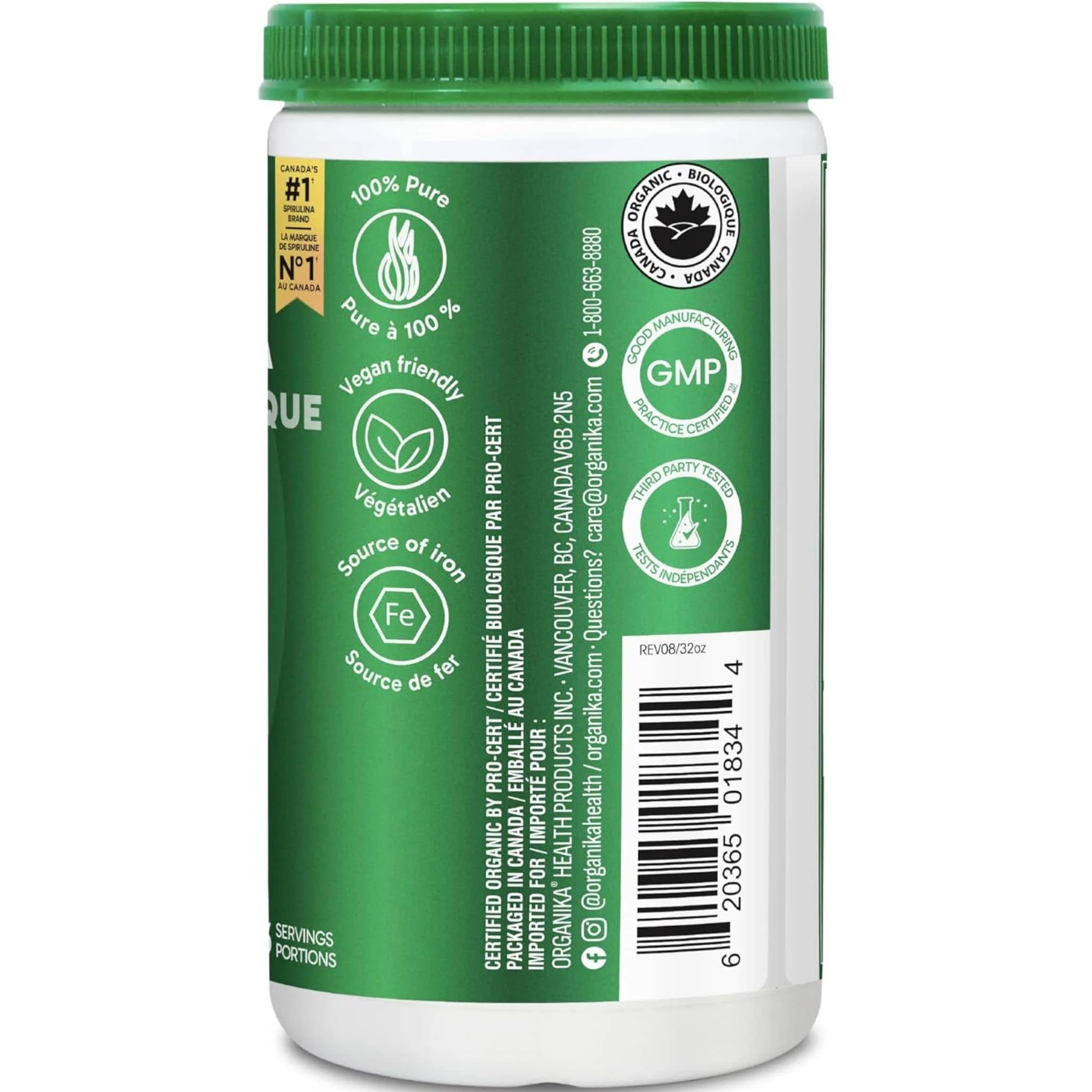 Organika Organic Spirulina Powder 100% Pure (Blue-Green Algae) - Image 5