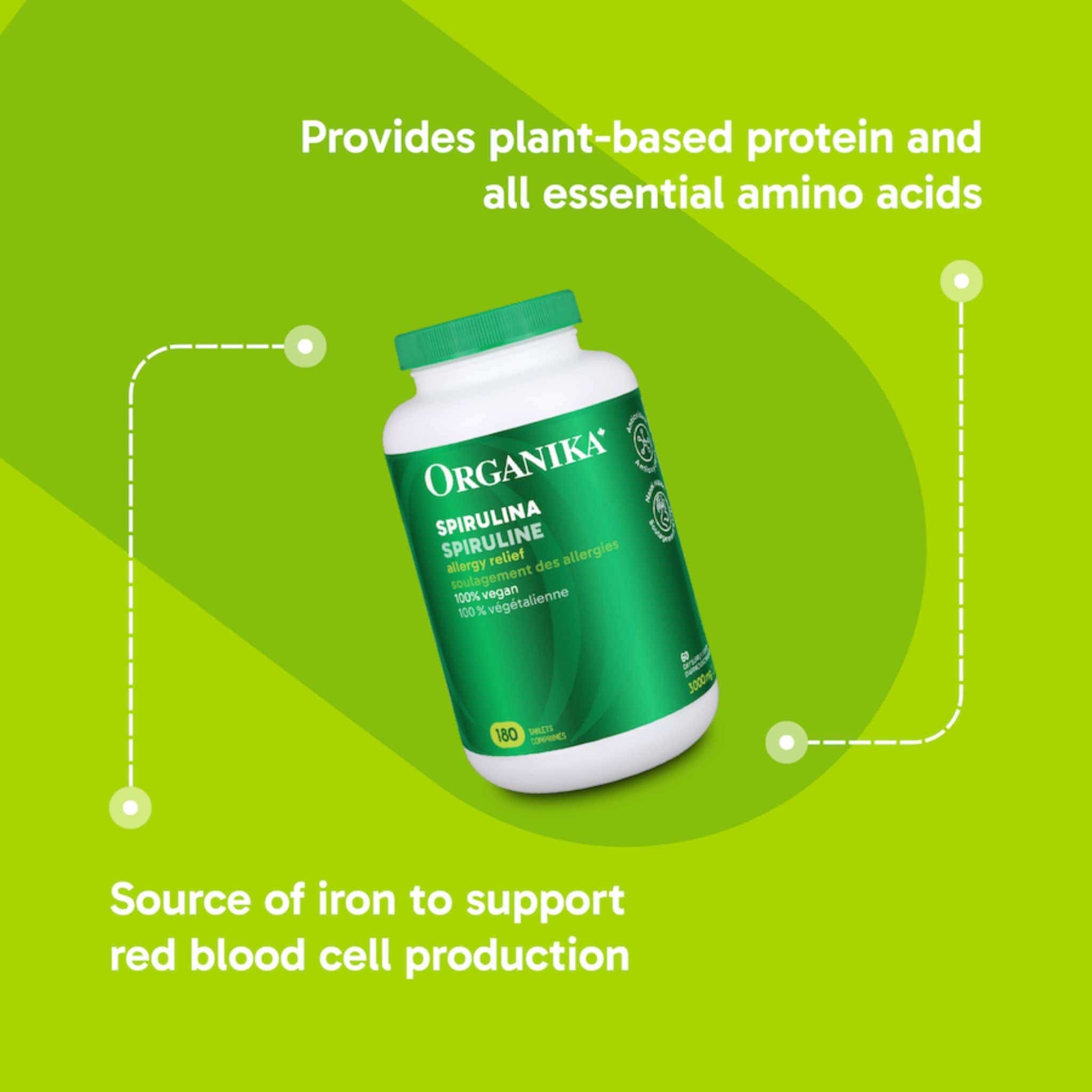 Organika Spirulina 1000mg Tablets,  Blue-Green Algae, 180 Tablets - Image 6