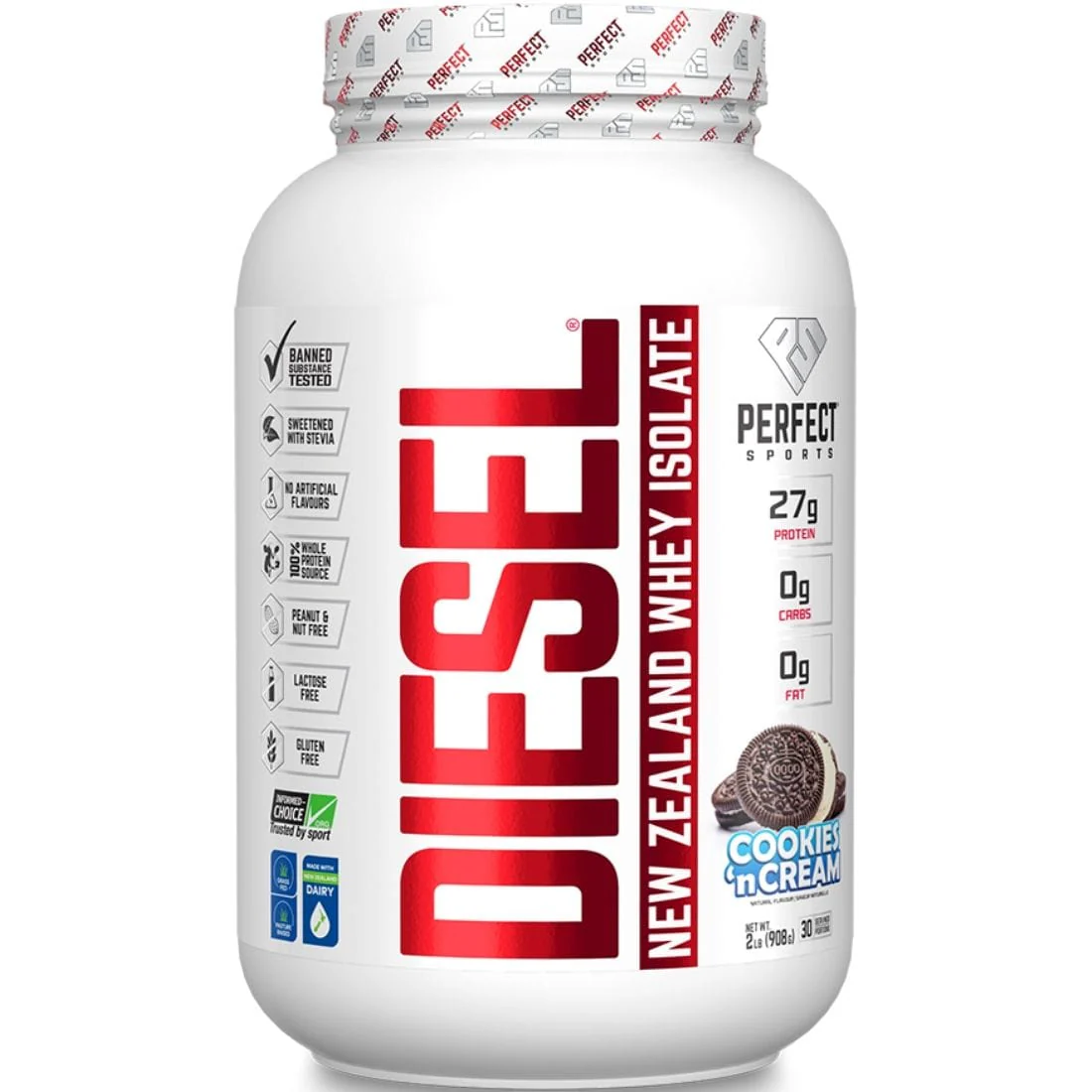 Perfect Sports Diesel New Zealand Whey Isolate Protein Powder, Nearly Lactose-Free, Gluten-Free - Image 4