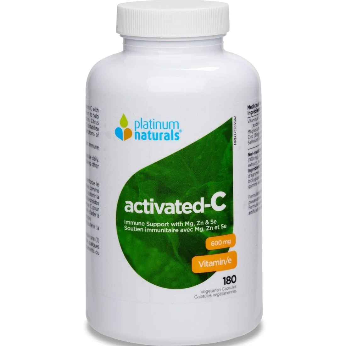 Platinum Naturals Activated-C 600mg Activated Vitamin C Capsules - Image 2