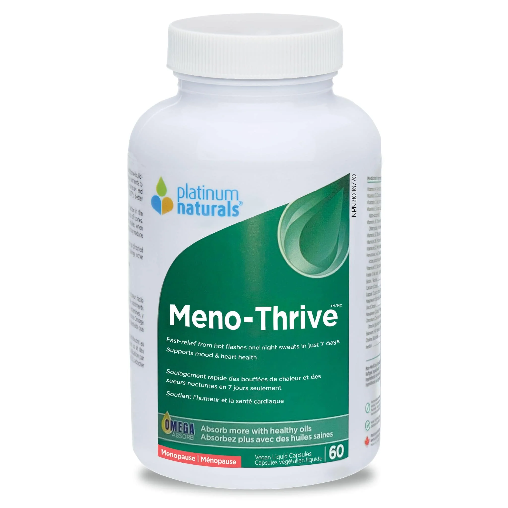 Platinum Naturals Meno-Thrive, Menopause Formula, 60-120 Softgels