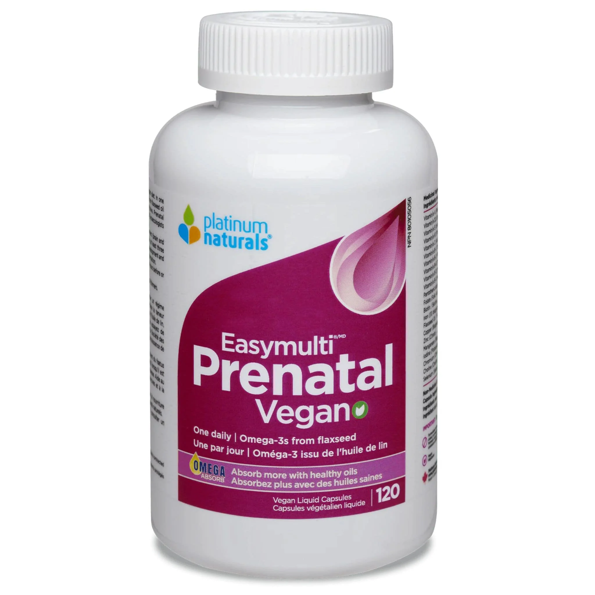 Platinum Naturals Prenatal Easymulti Vegan Multivitamin, Vegan Liquid Capsules - Image 2