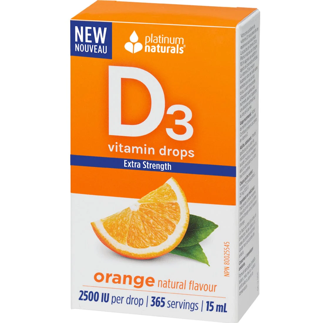 Platinum Naturals Vitamin D3 Drops 2500 IU Extra Strength, 15ml - Image 2