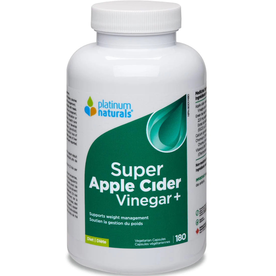 Platinum Naturals Super Apple Cider + Diet, 180 Capsules
