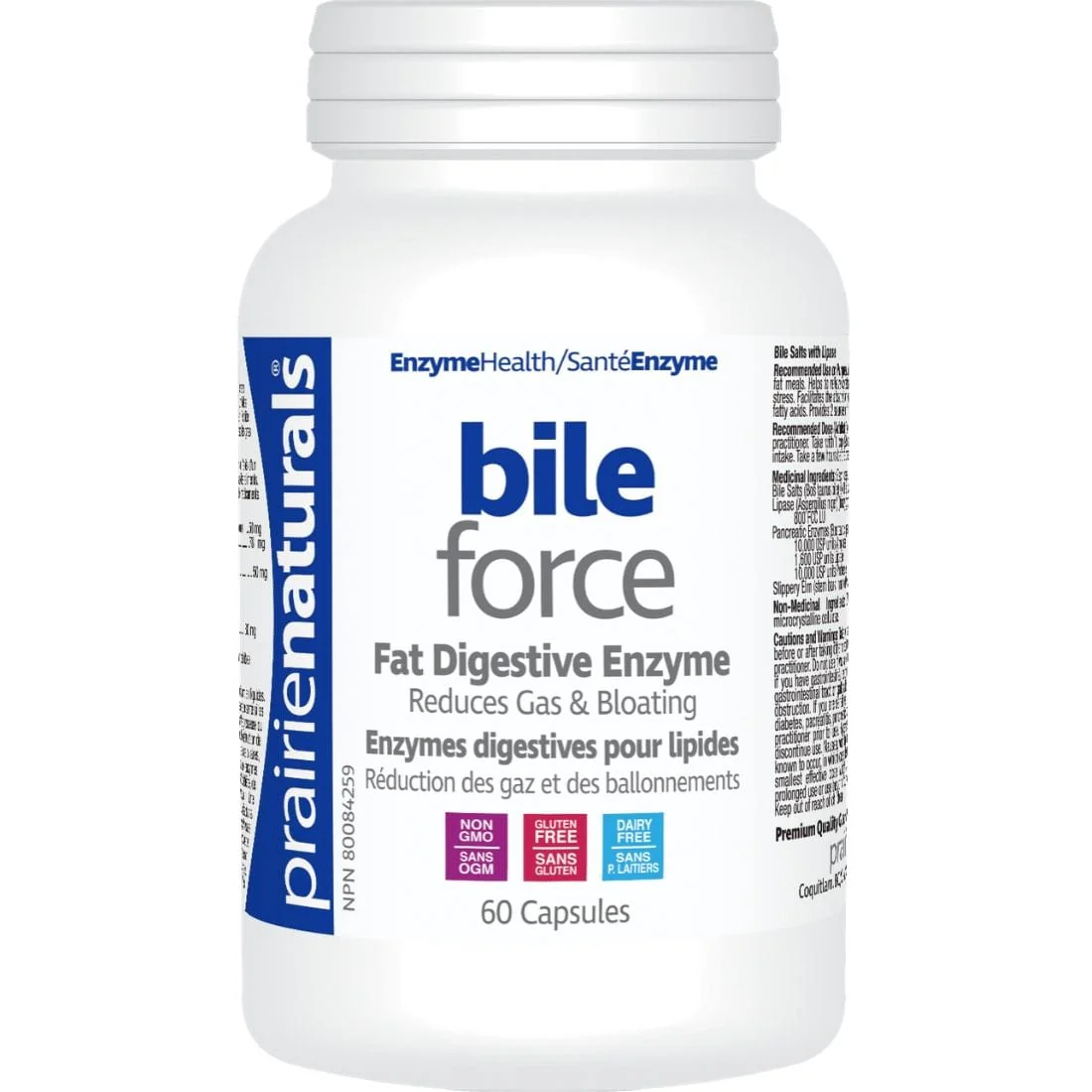 Prairie Naturals Bile-Force, Bile Salt with Lipase (Fat Digesting Enzyme) - Image 2